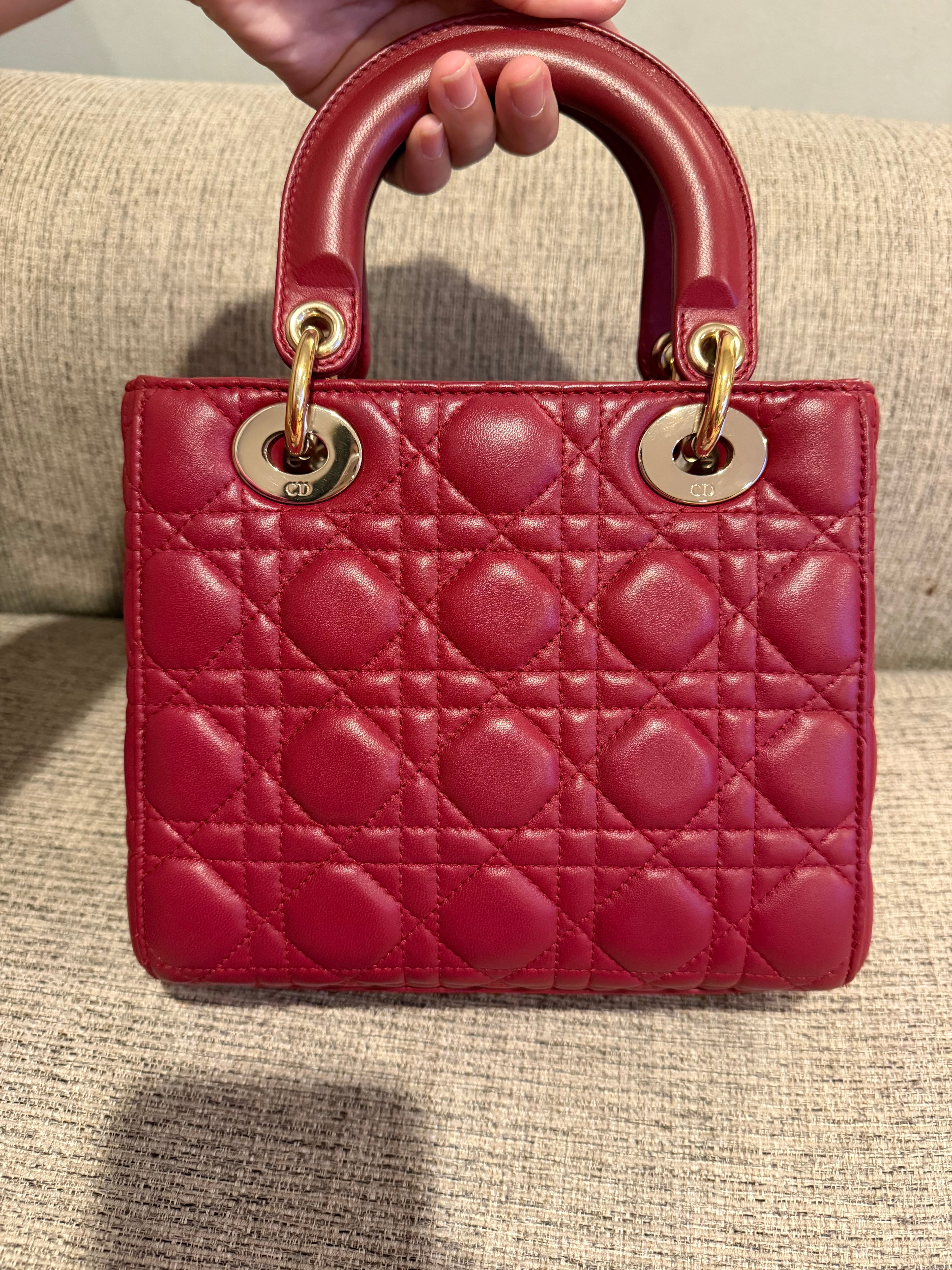 Lady Dior Small Red ABC Strap
