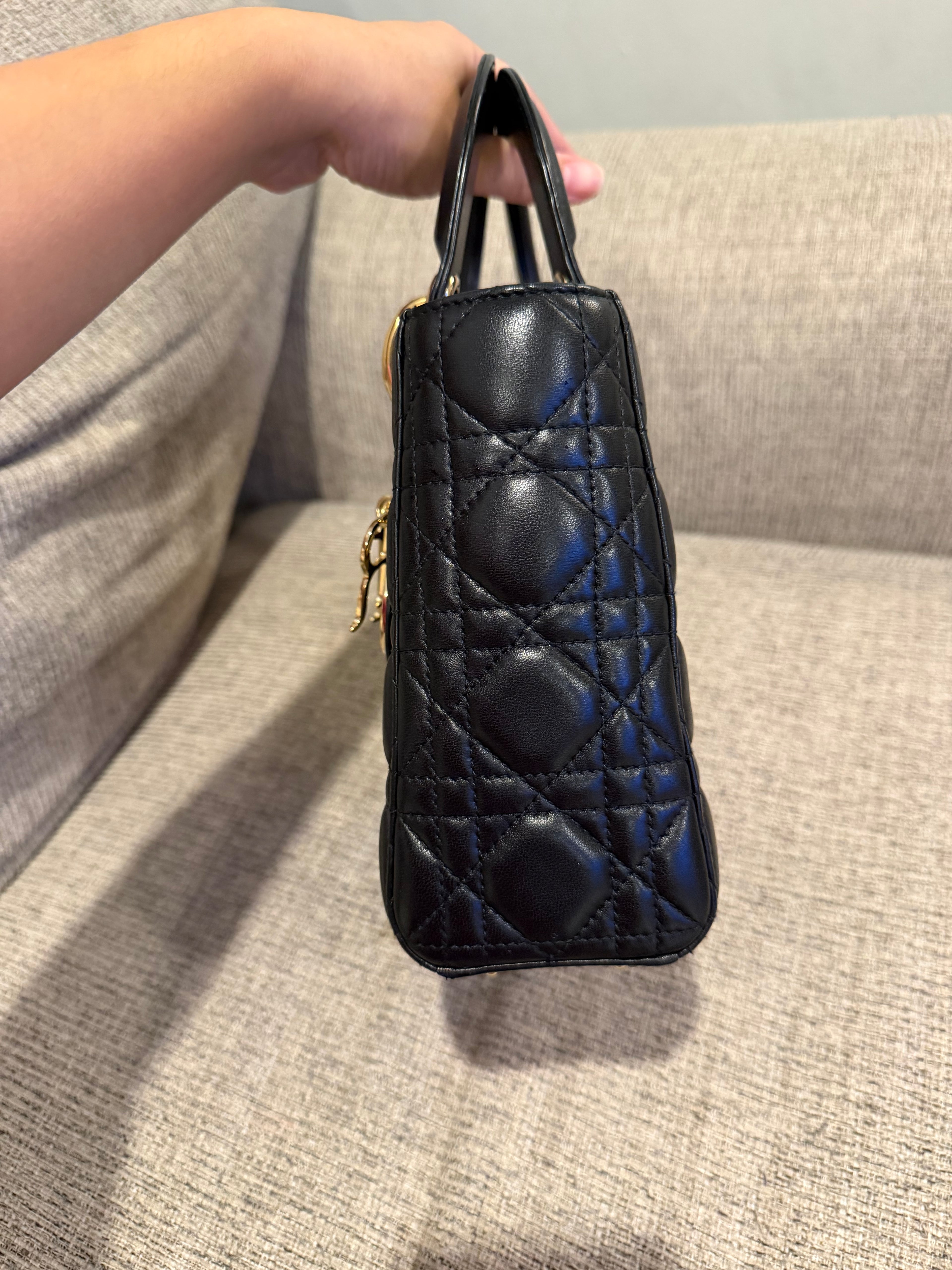 Lady Dior Small Black GHW