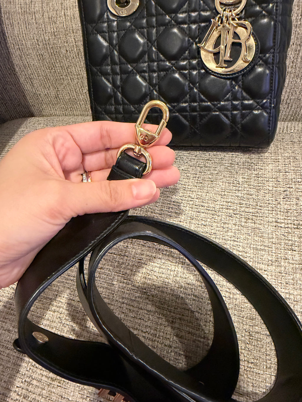 Lady Dior Small Black GHW