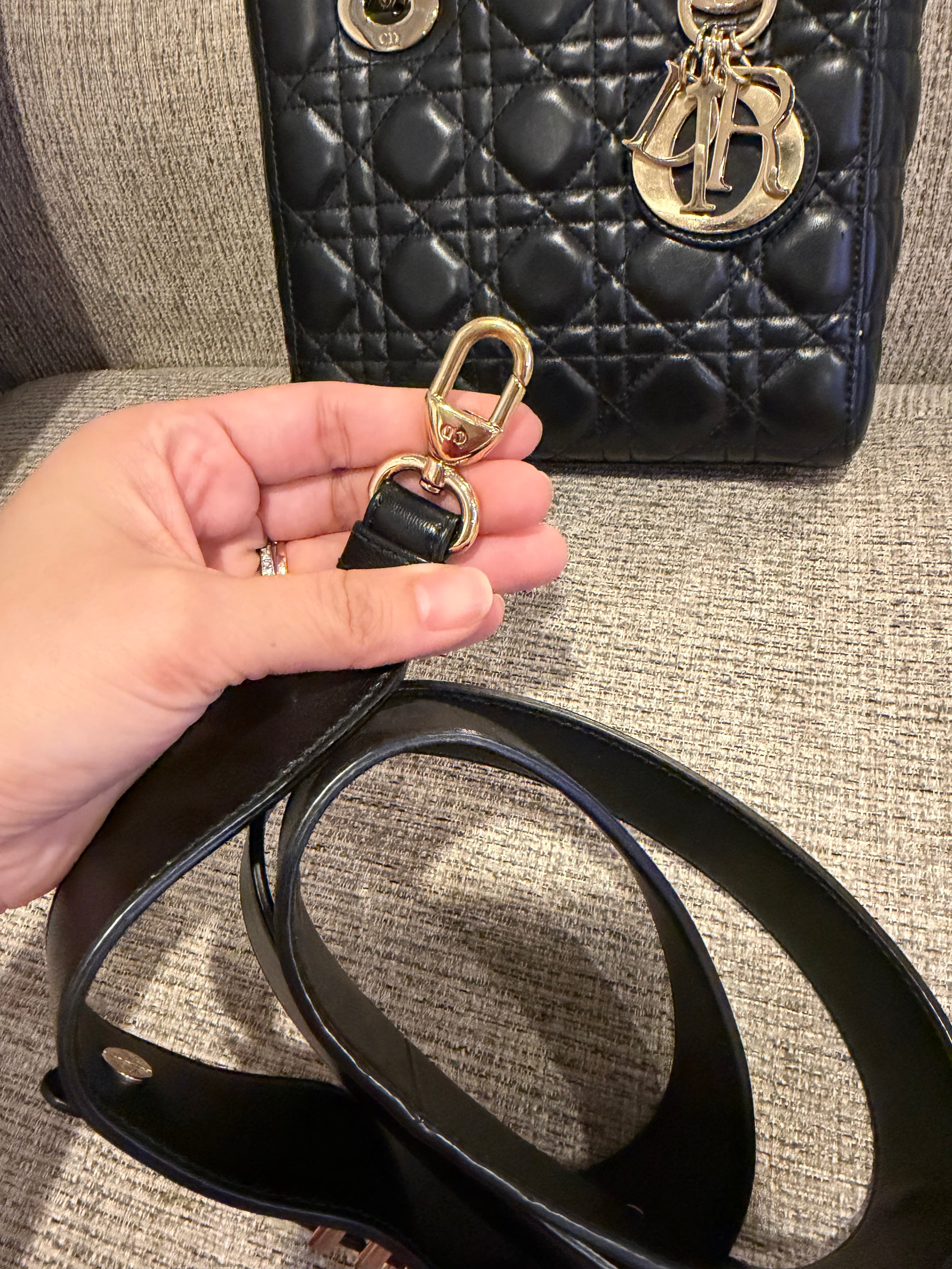 Lady Dior Small Black GHW