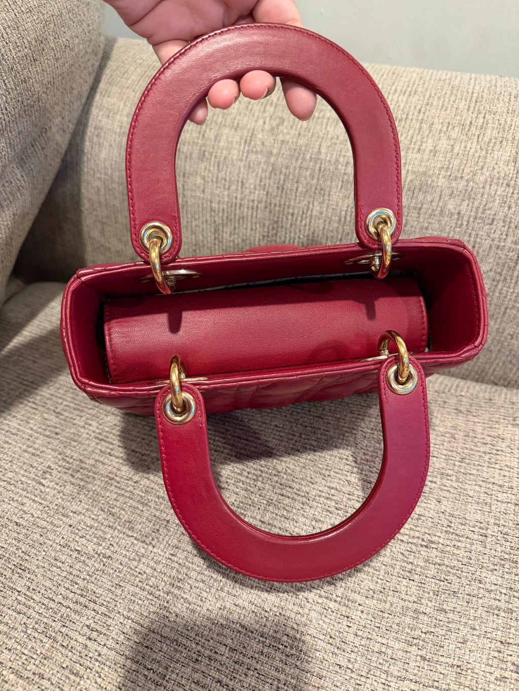 Lady Dior Small Red ABC Strap