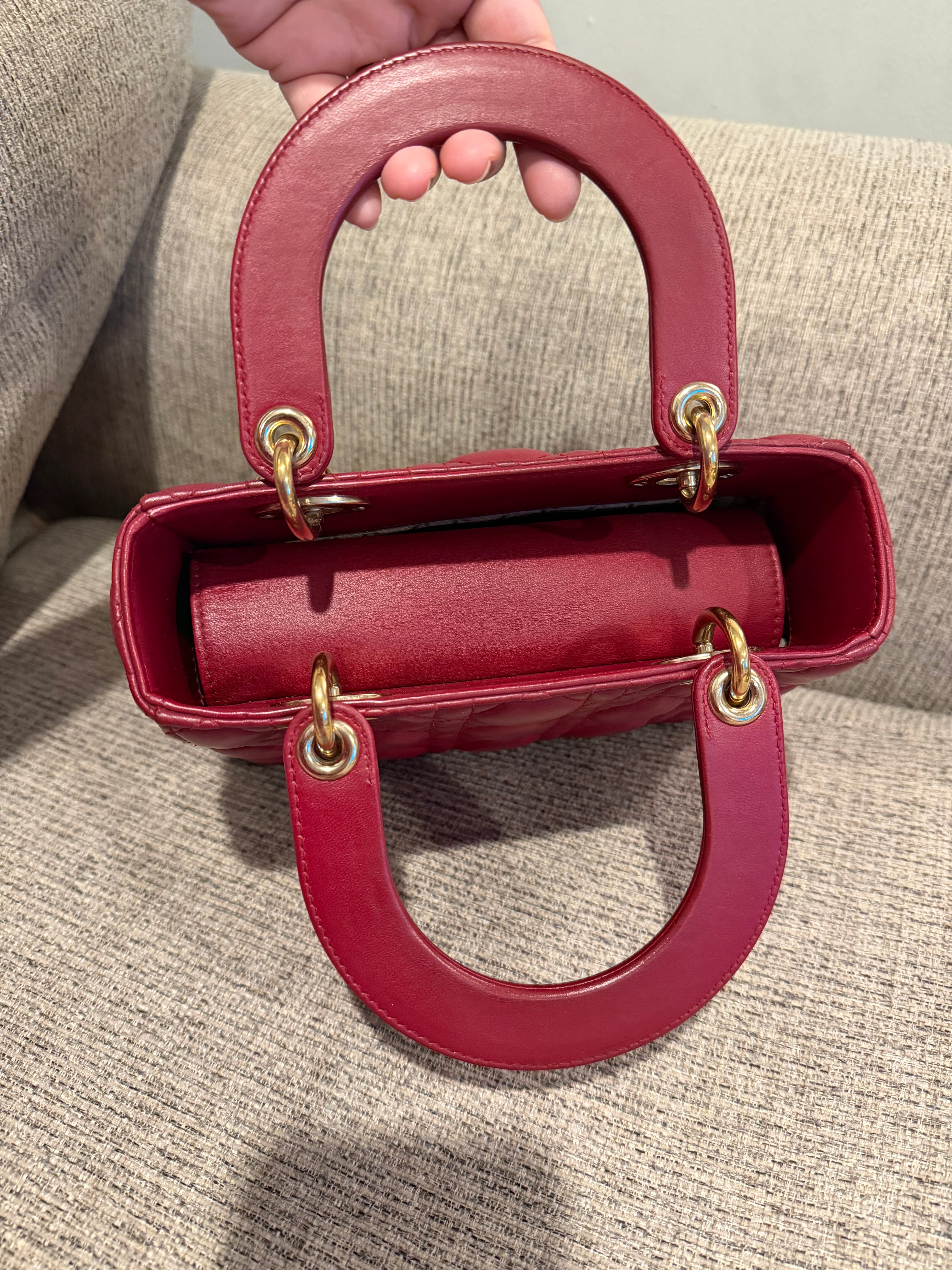 Lady Dior Small Red ABC Strap