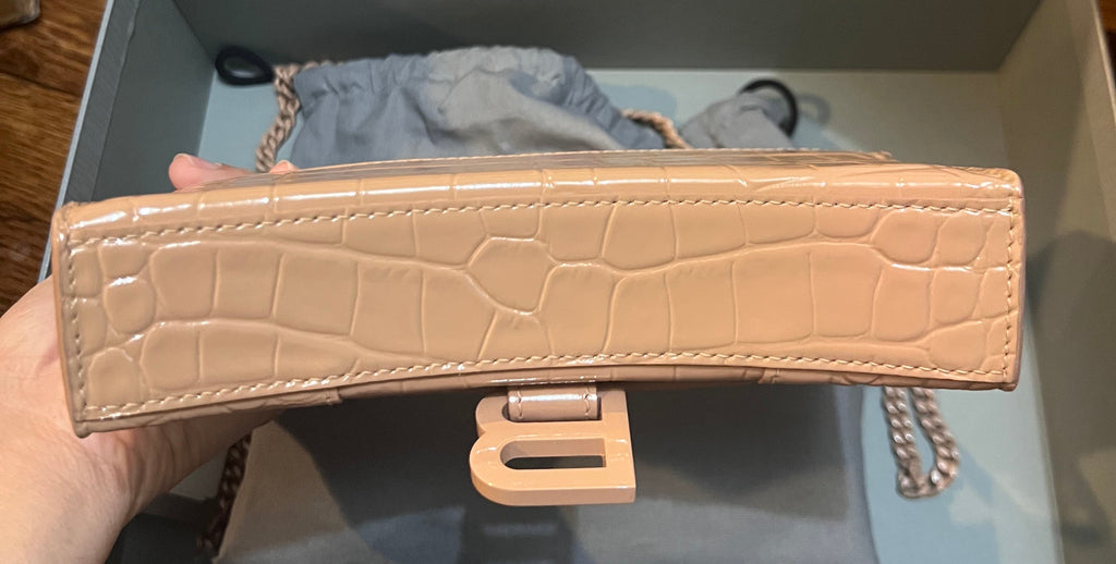 Balenciaga Hourglass WOC Croc Monochrome