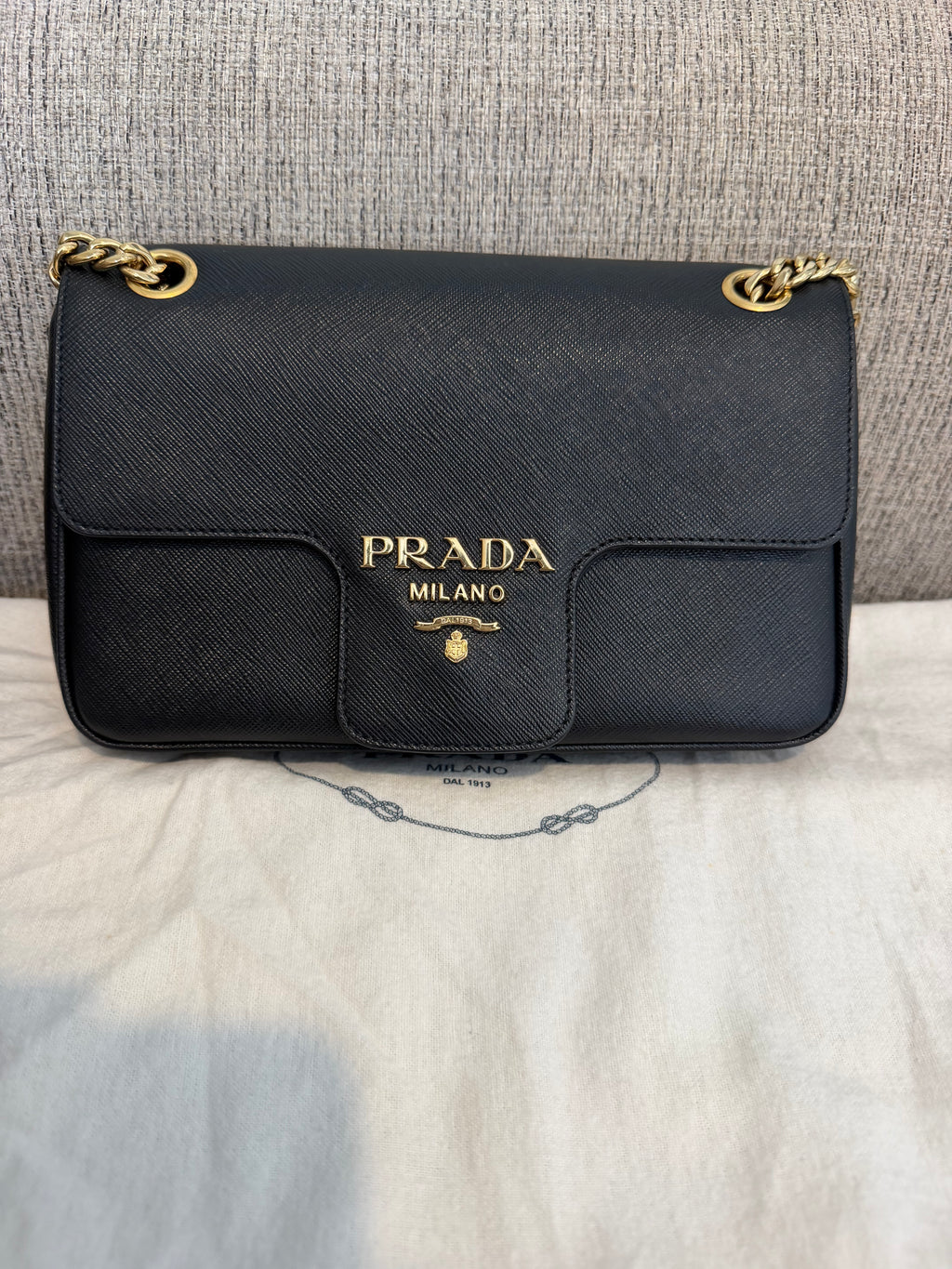 Prada Saffiano Flap Chain Bag