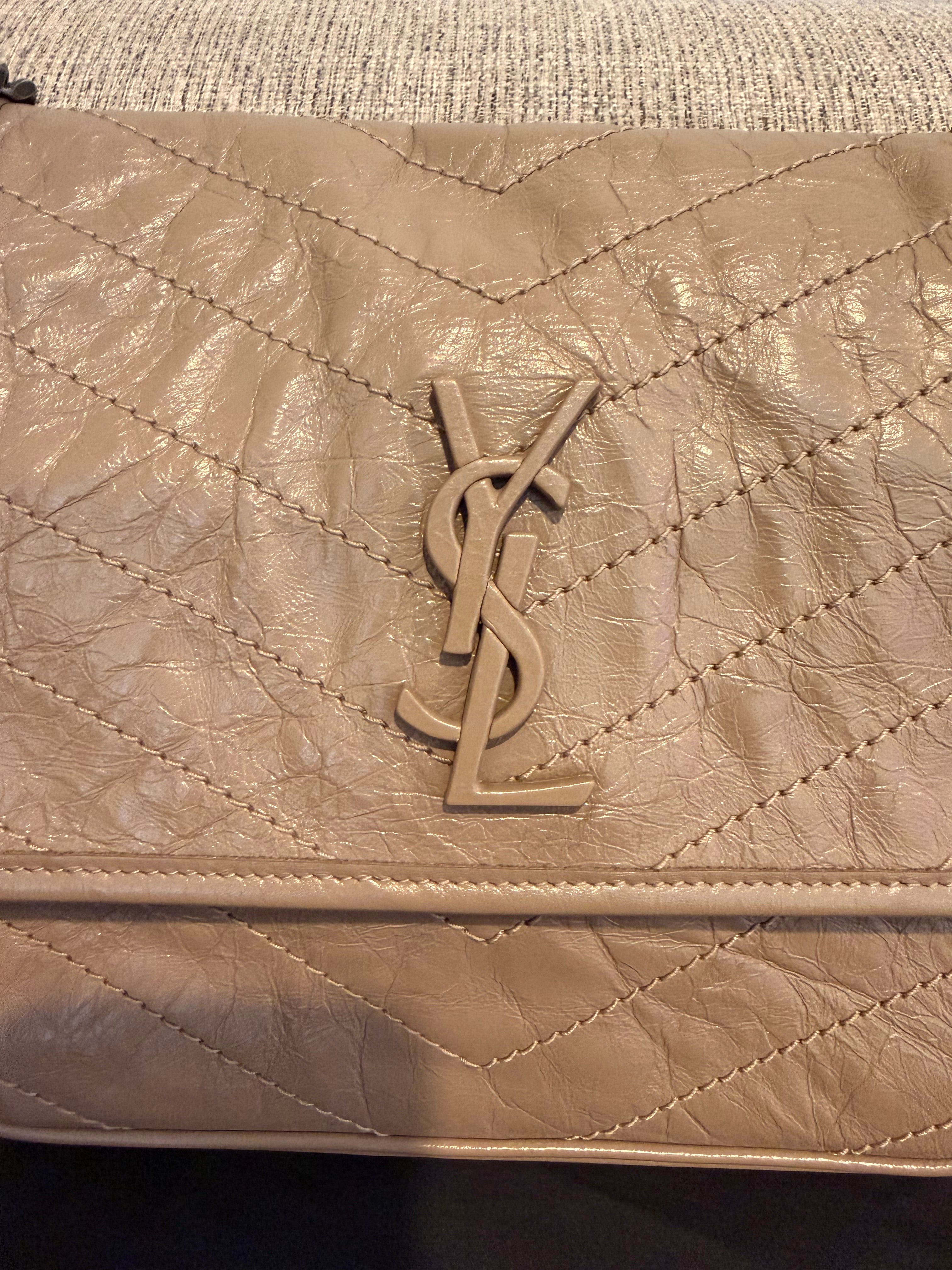 YSL Nikki Medium Dark Beige/Taupe