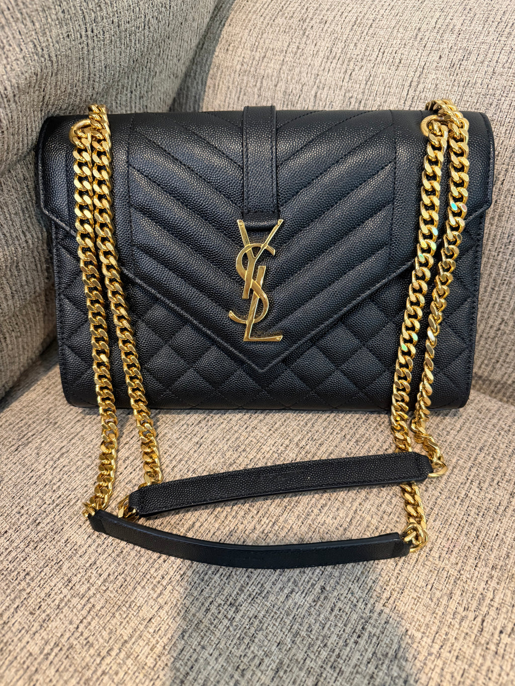 YSL Envelope Medium Black