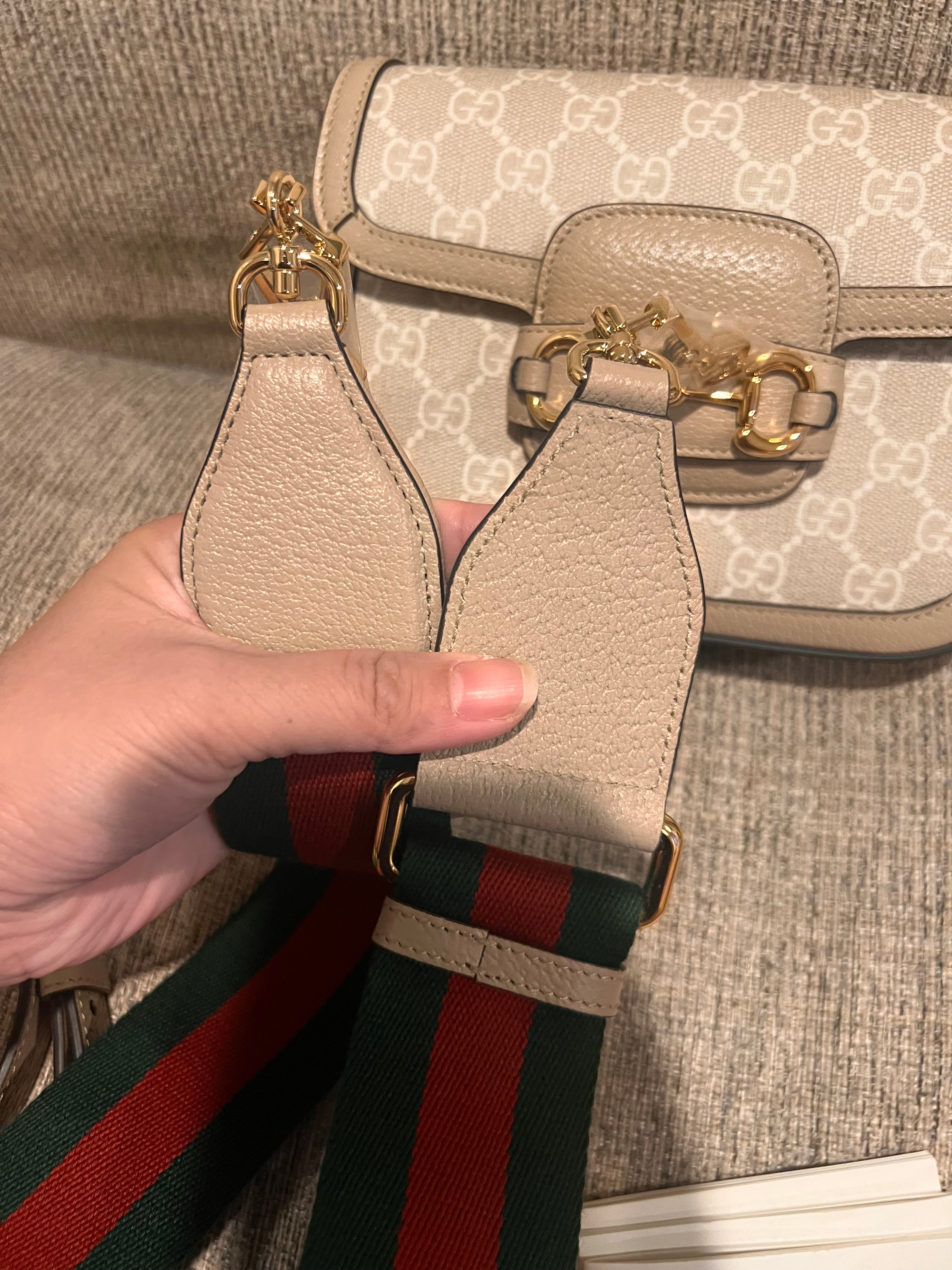 Gucci Horsebit Mini 2-Straps Limited White logo