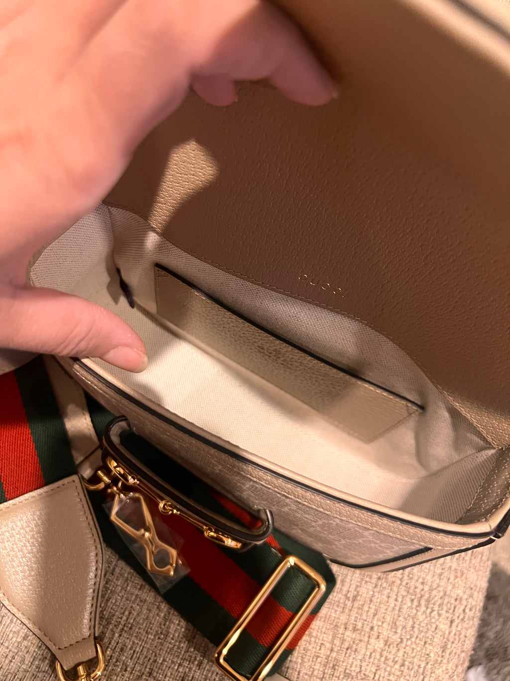 Gucci Horsebit Mini 2-Straps Limited White logo