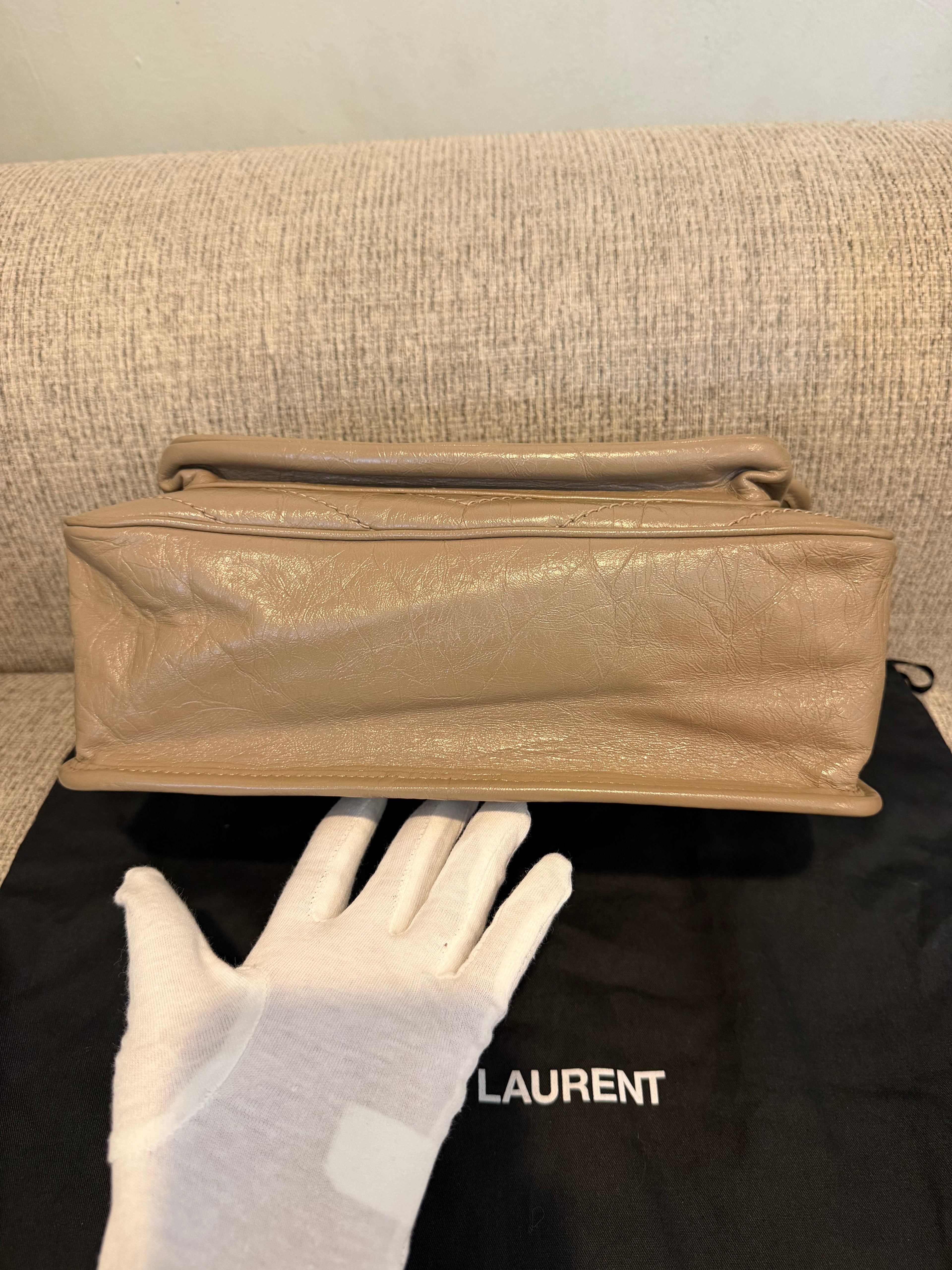 YSL Nikki Medium Dark Beige/Taupe