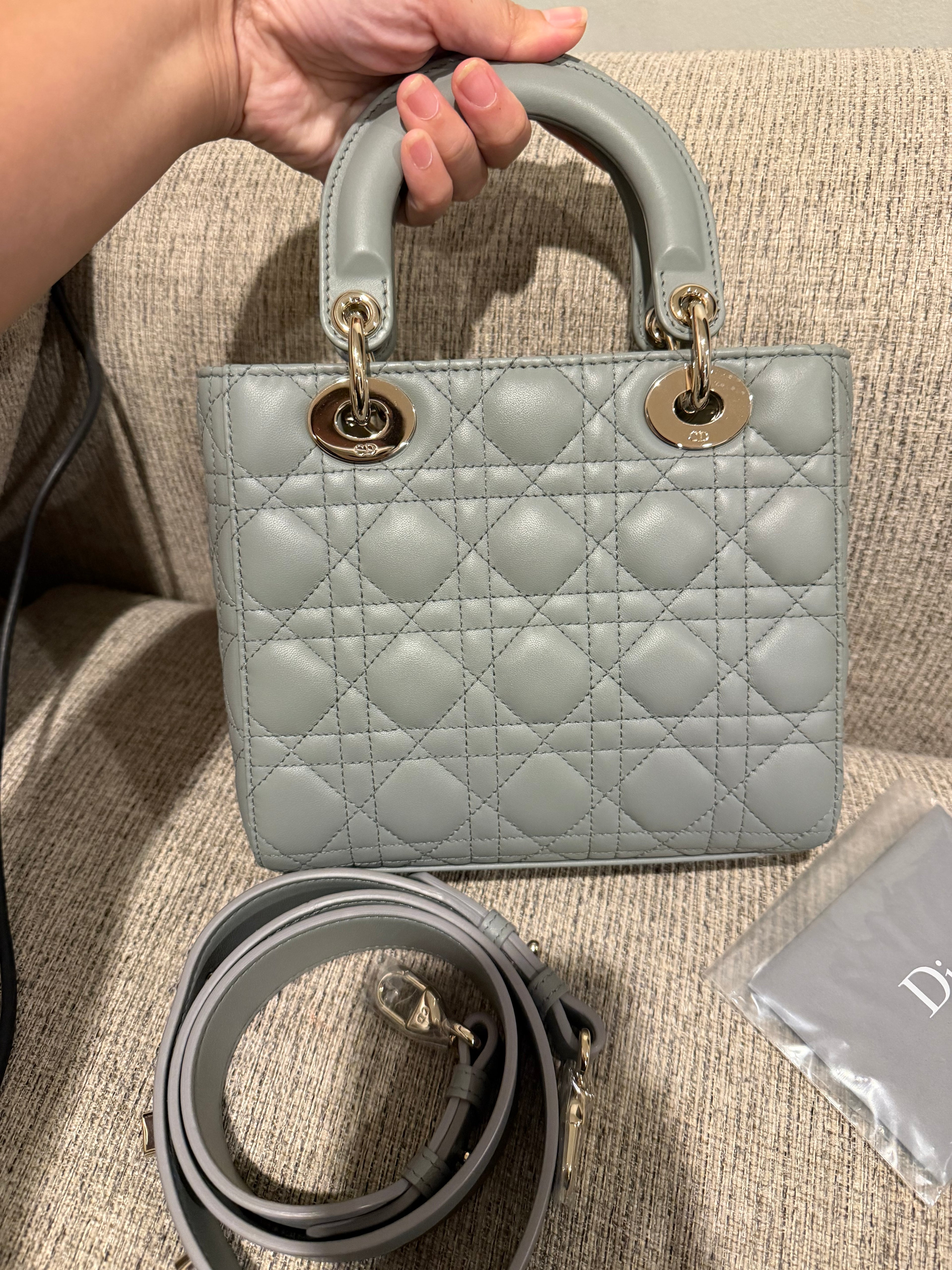 Lady Dior Small Grey ABC