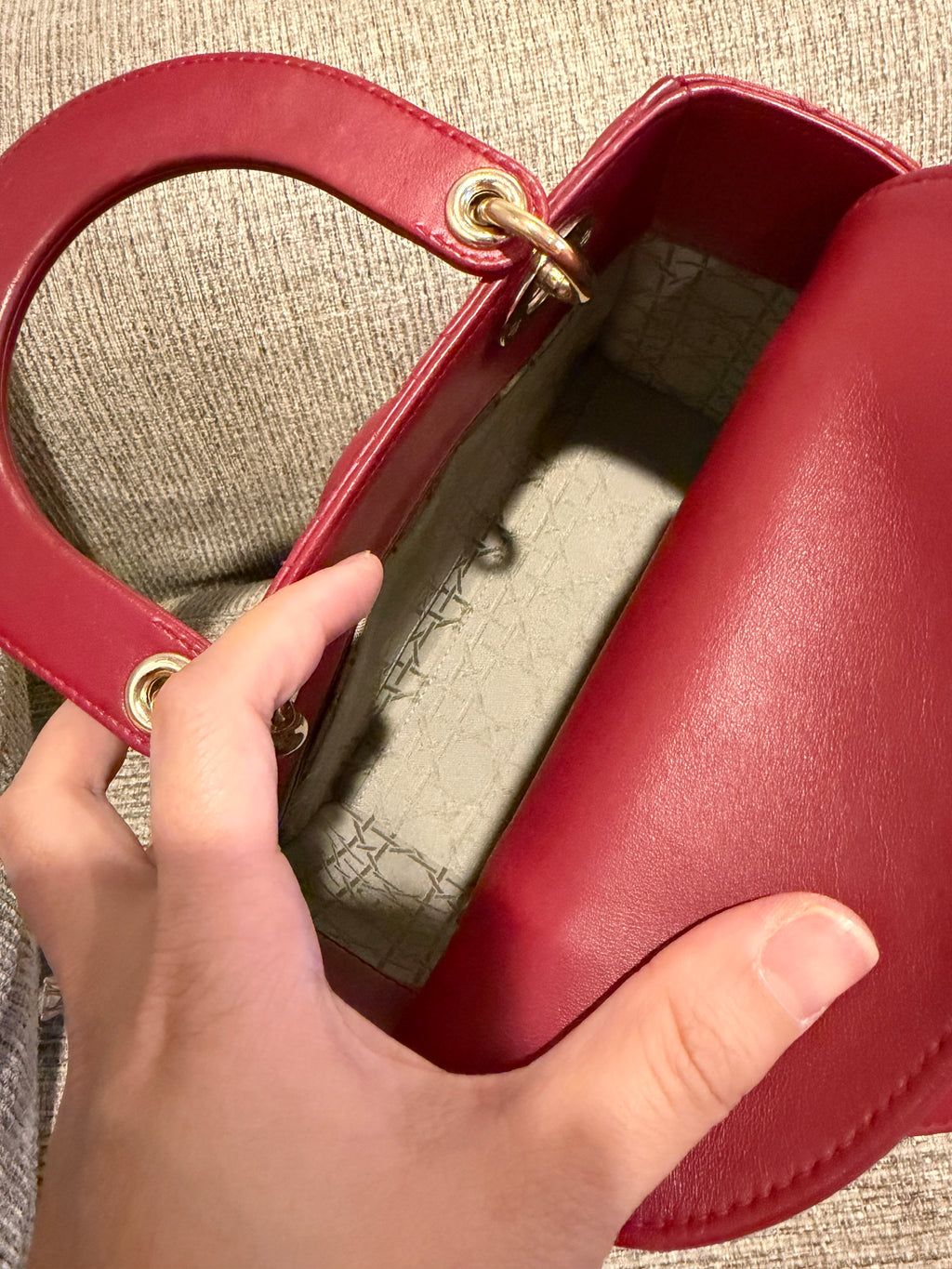 Lady Dior Small Red ABC Strap
