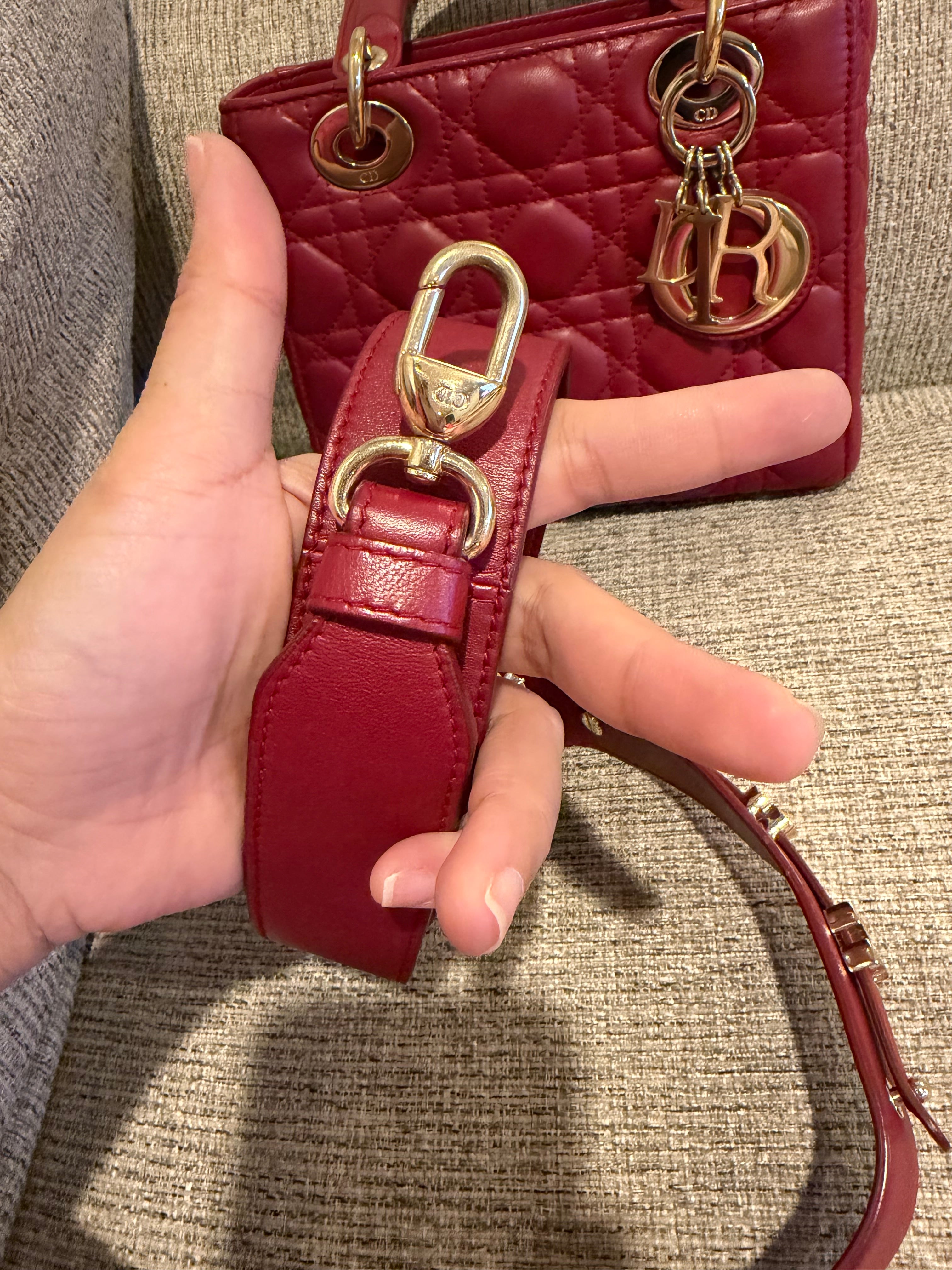 Lady Dior Small Red ABC Strap