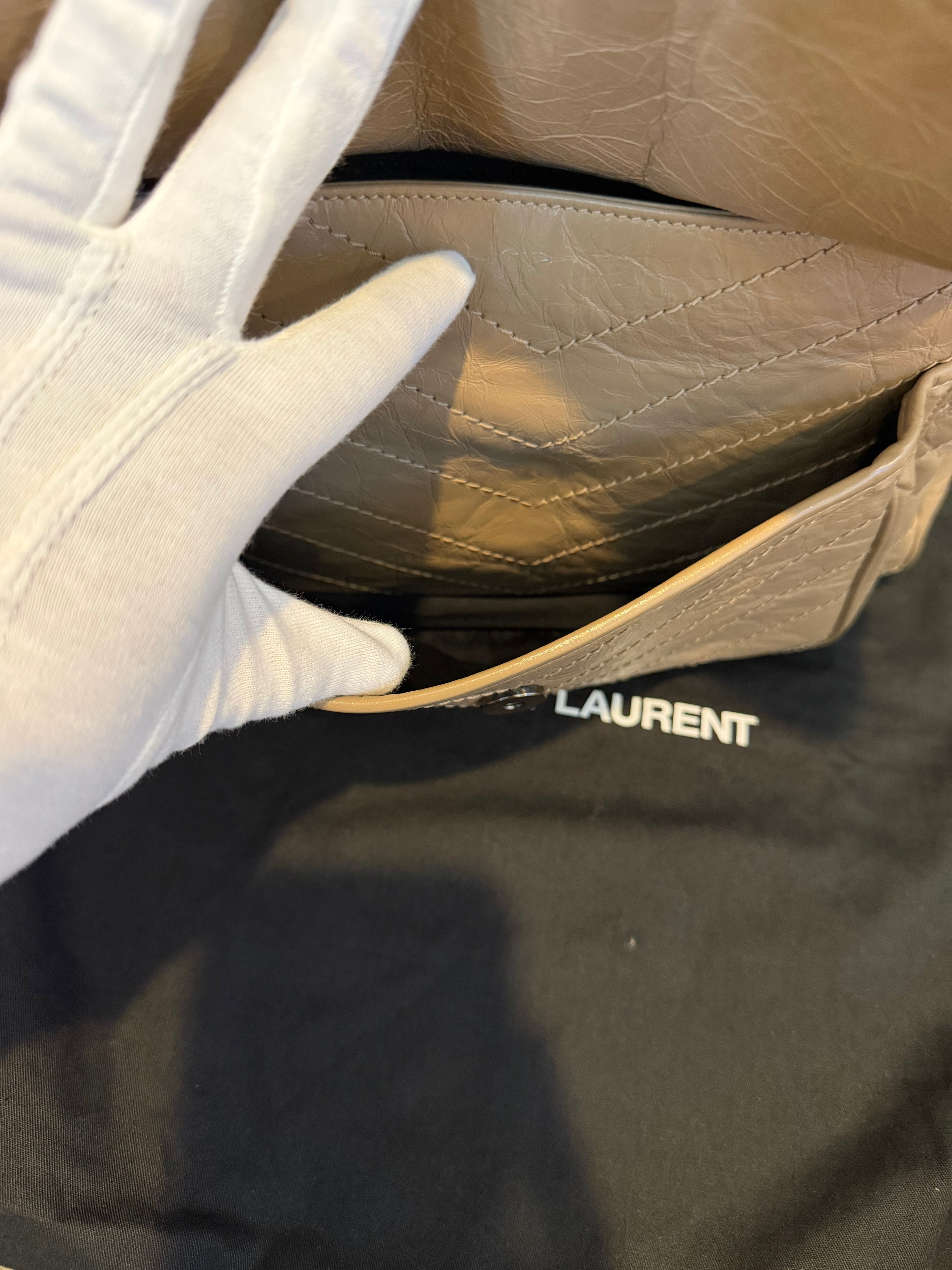 YSL Nikki Medium Dark Beige/Taupe