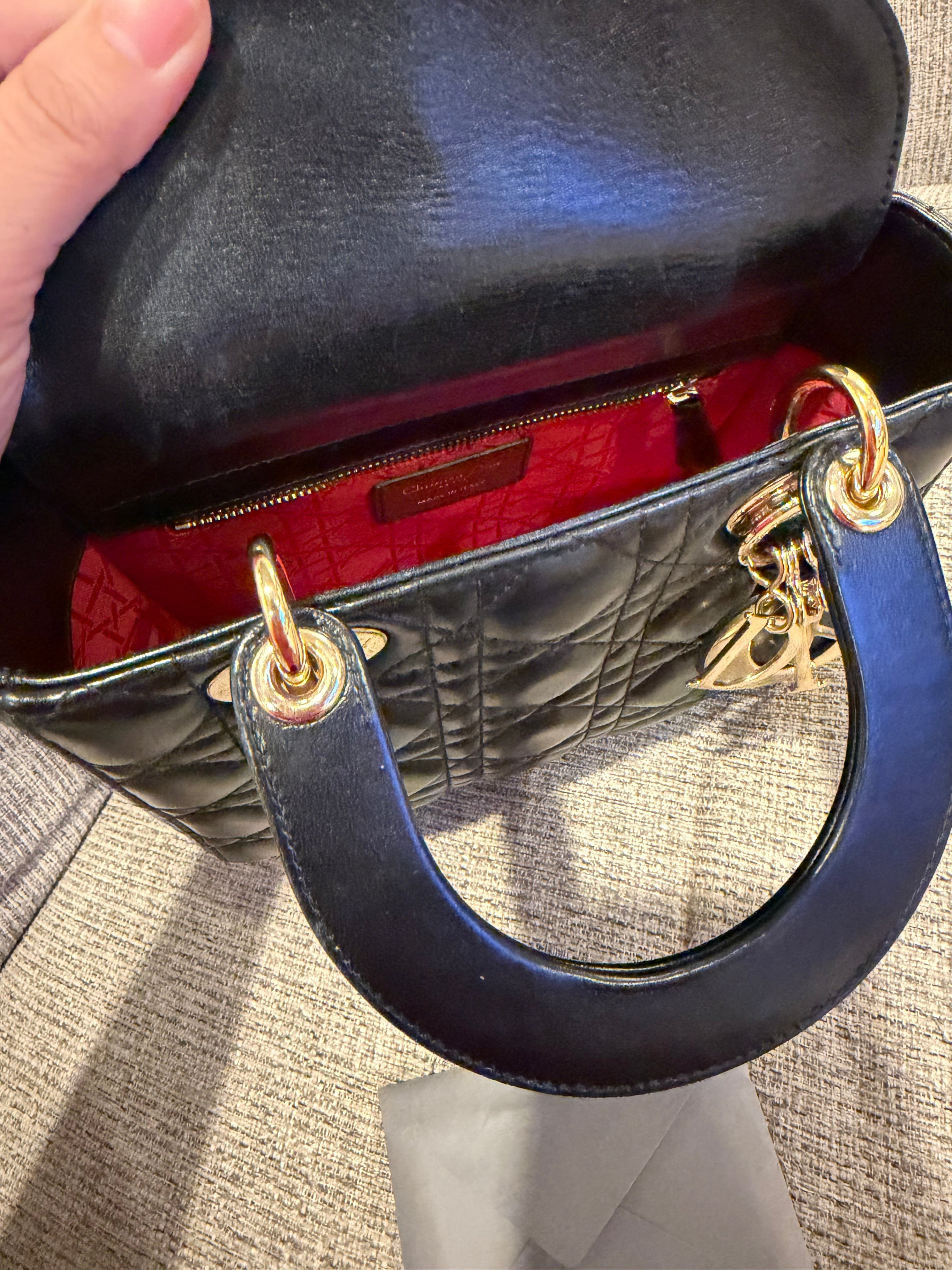 Lady Dior Small Black GHW