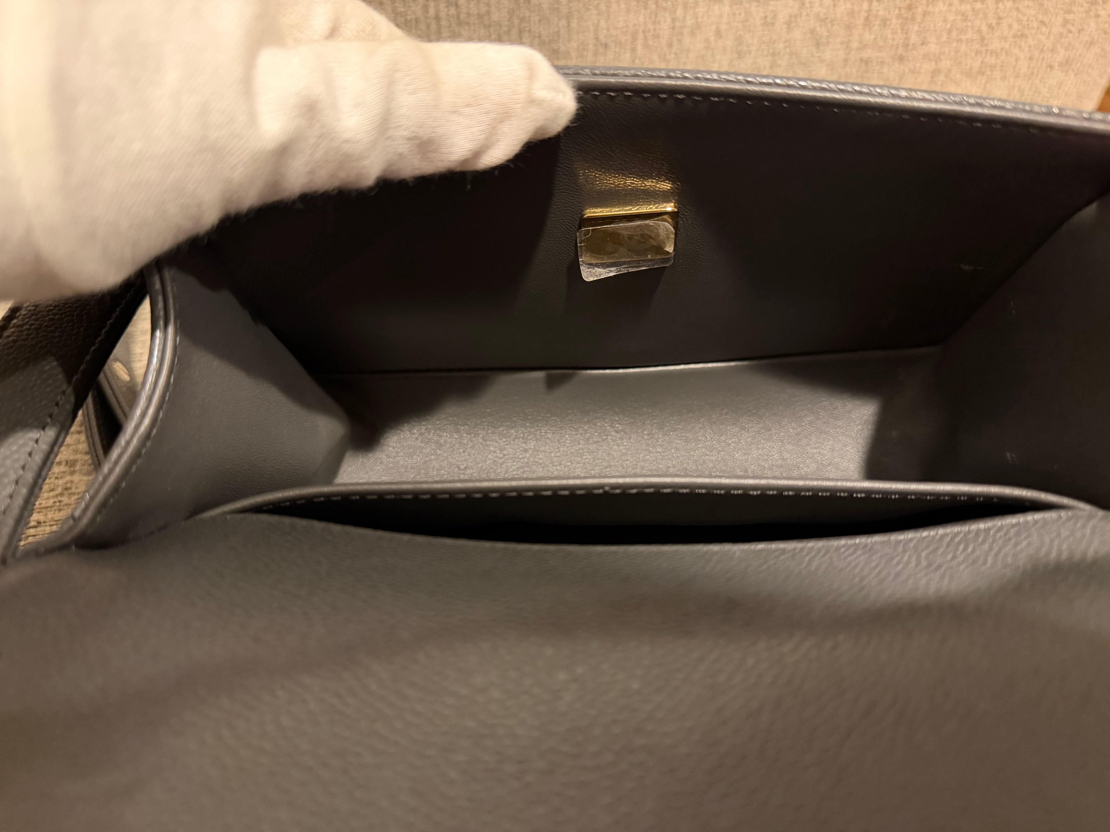 Chanel Leboy Small Grey Champagne Gold HW*Microchipped*