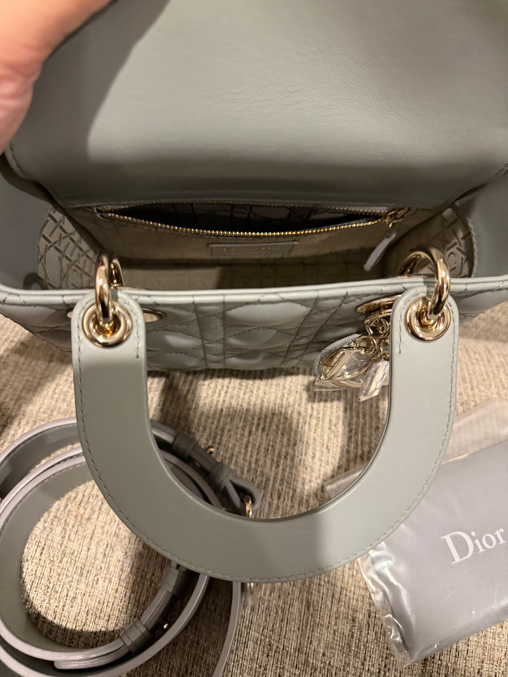 Lady Dior Small Grey ABC