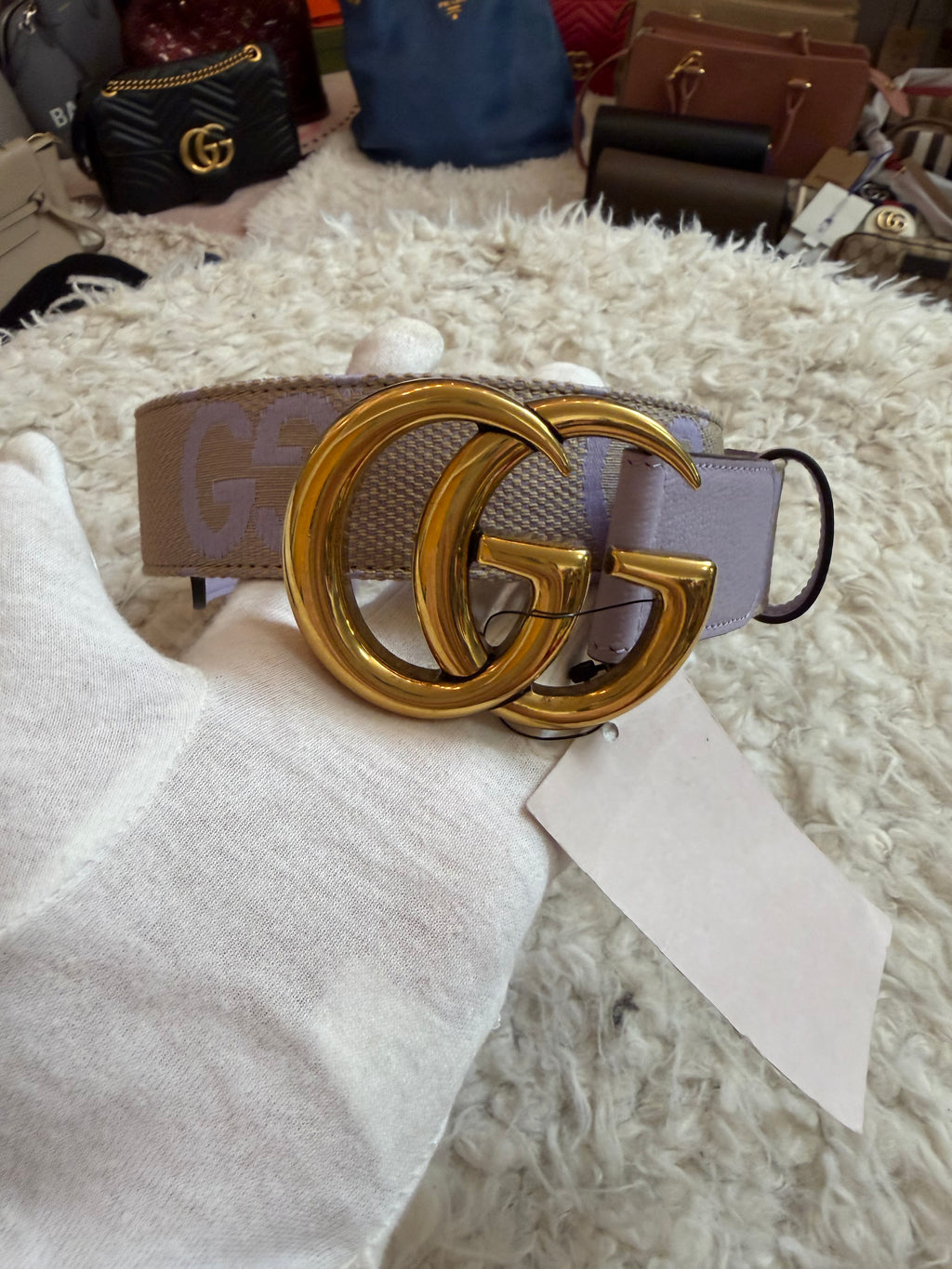 Gucci Marmont Belt Jumbo Logo lavender size 75 Bnew