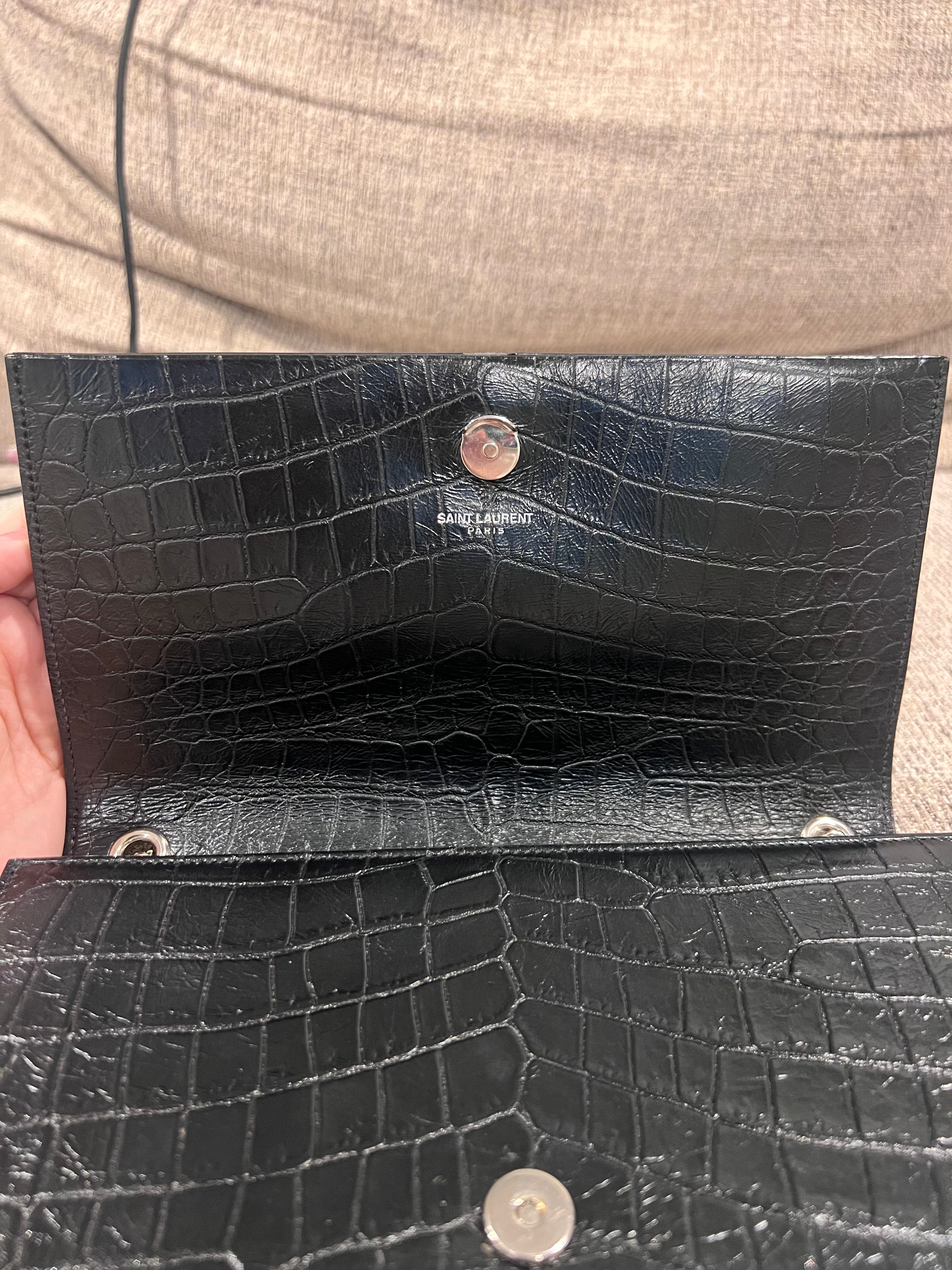 YSL Kate w/ Tassel Croc Medium