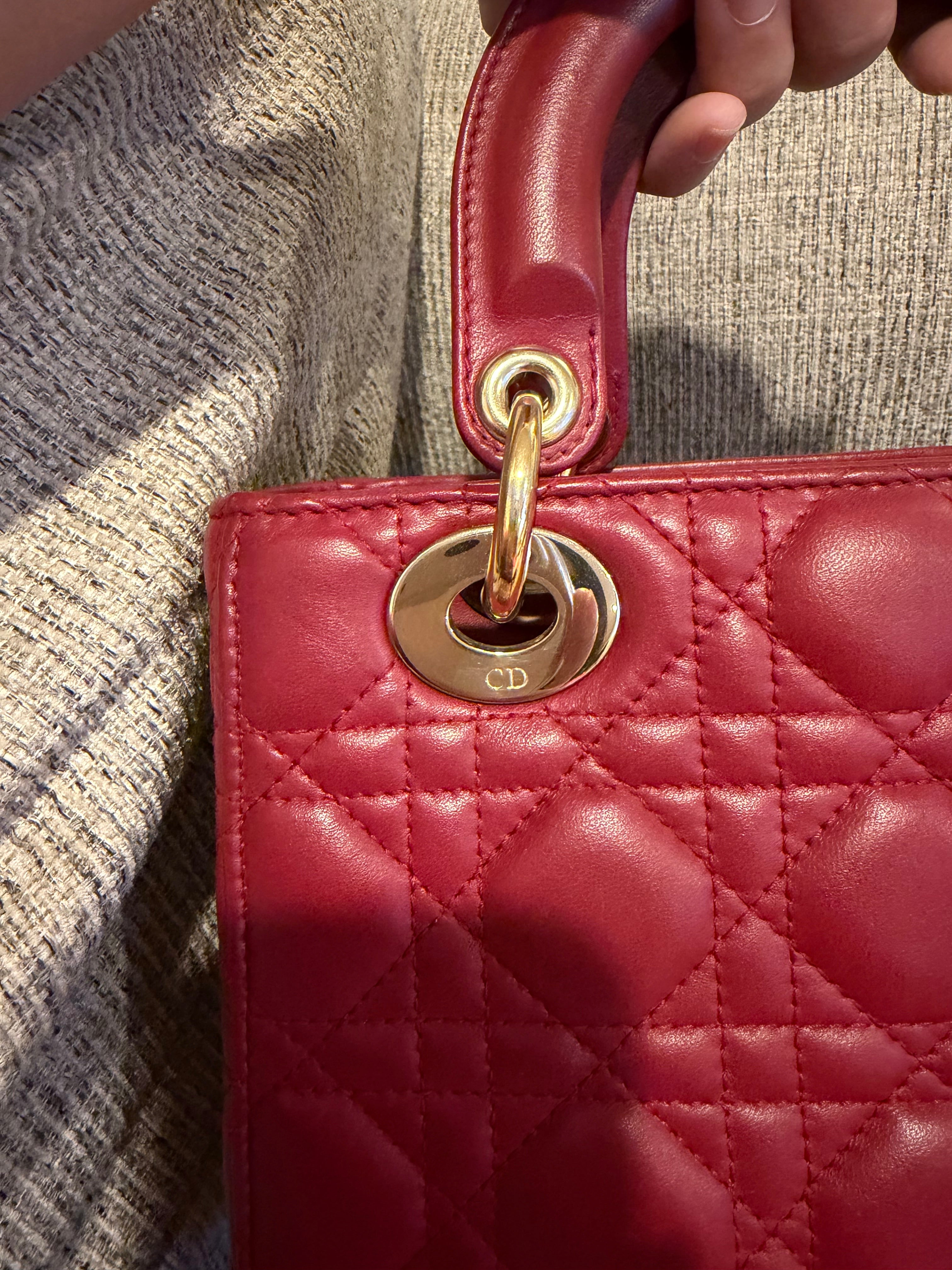 Lady Dior Small Red ABC Strap
