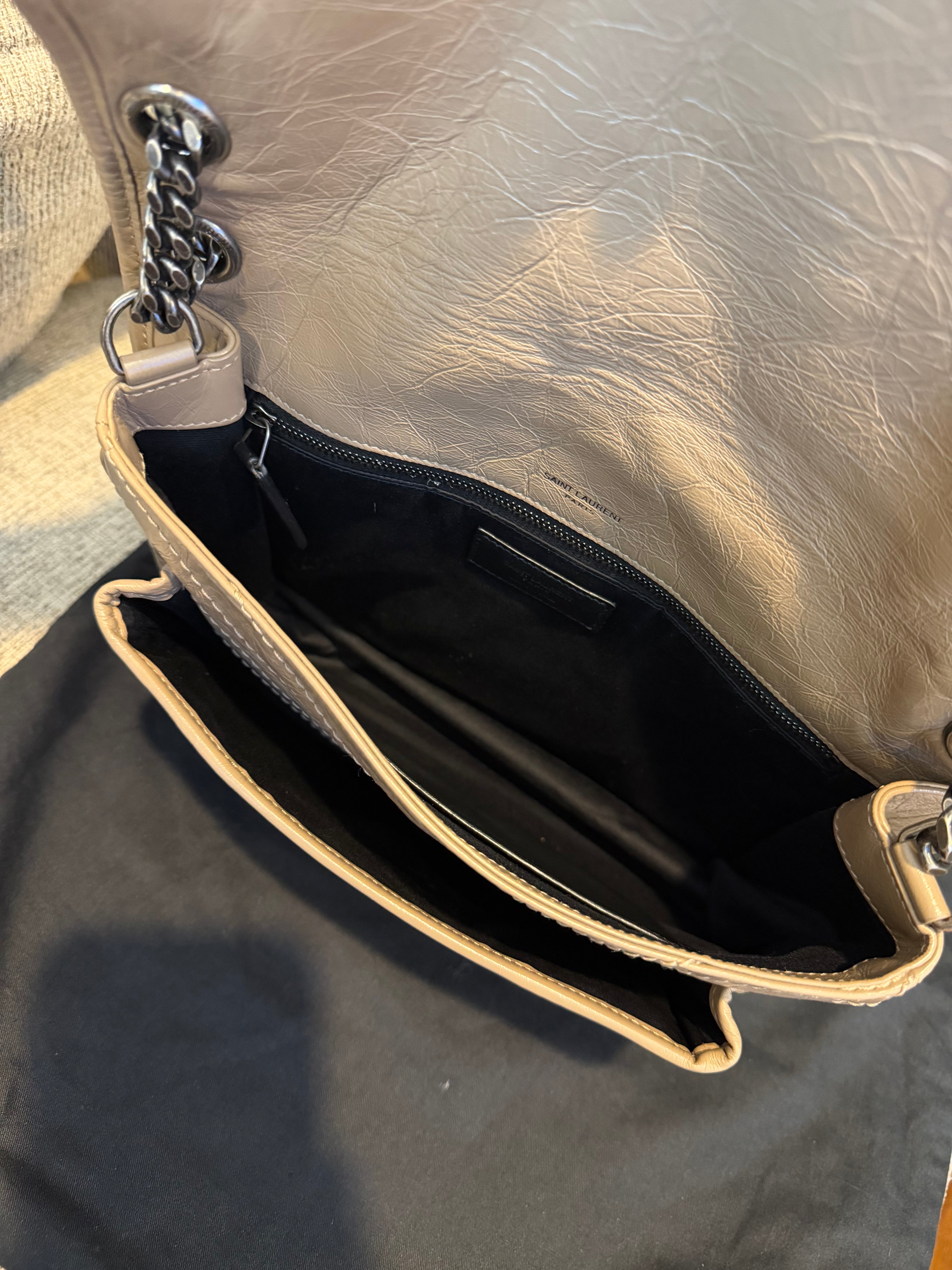 YSL Nikki Medium Dark Beige/Taupe