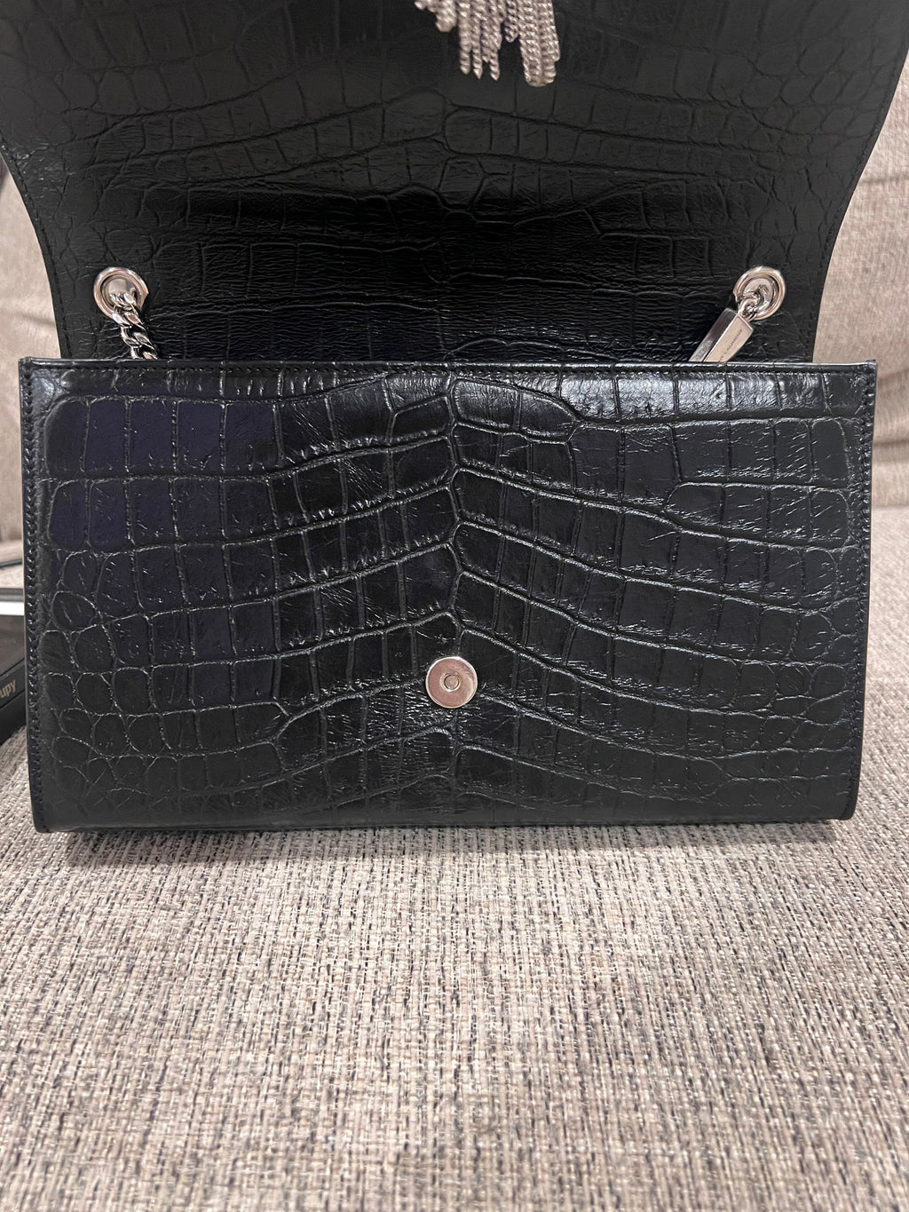 YSL Kate w/ Tassel Croc Medium