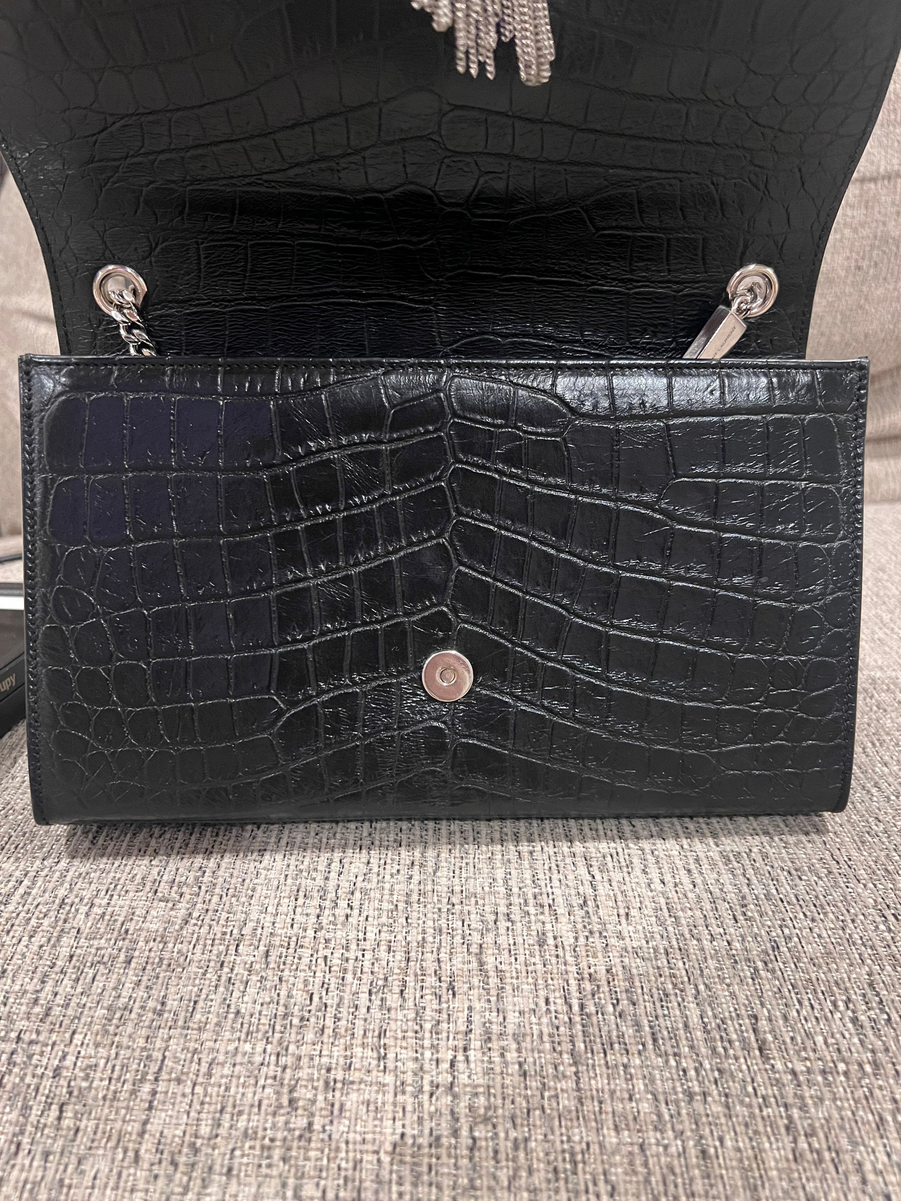 YSL Kate w/ Tassel Croc Medium