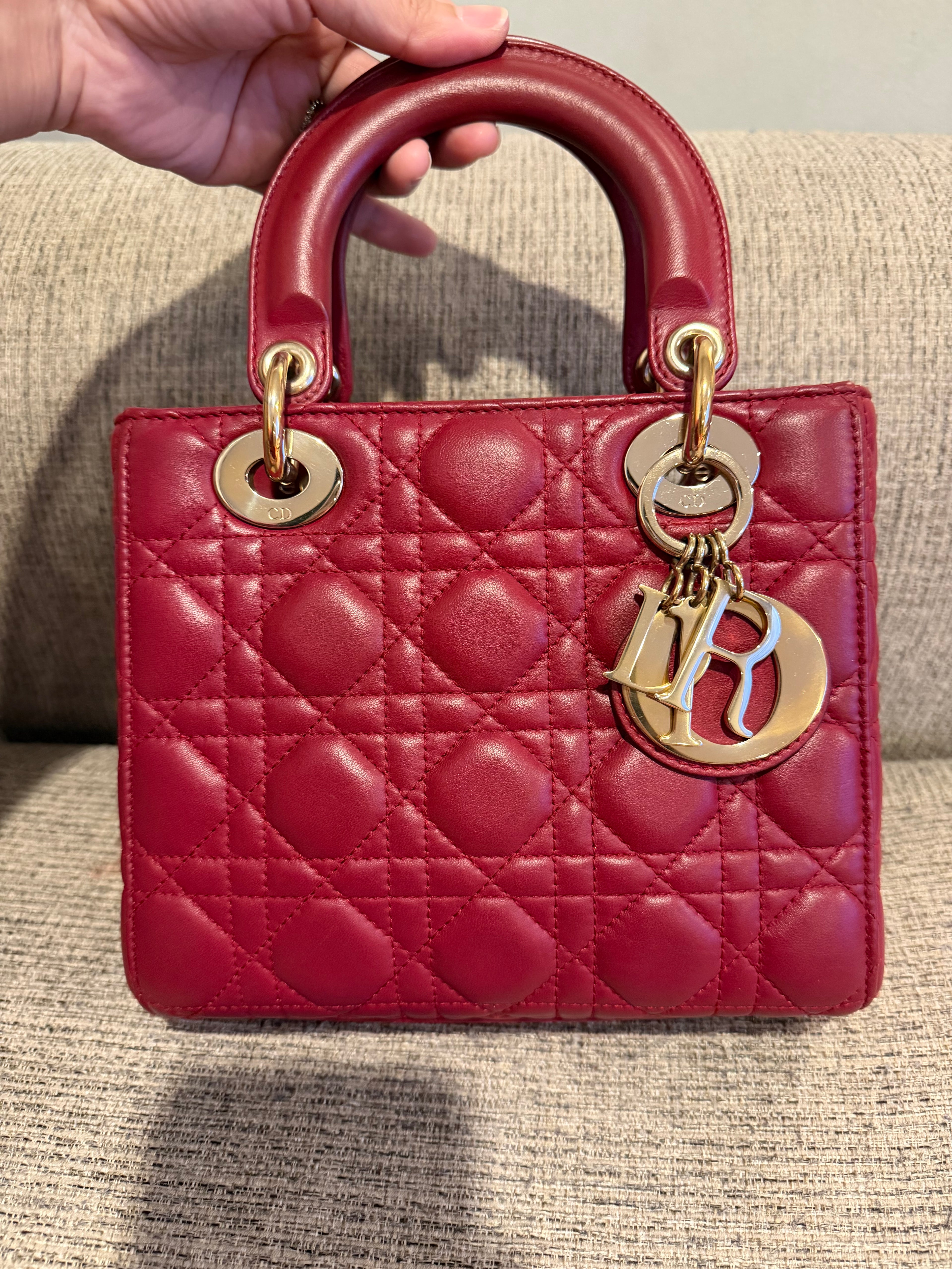 Lady Dior Small Red ABC Strap