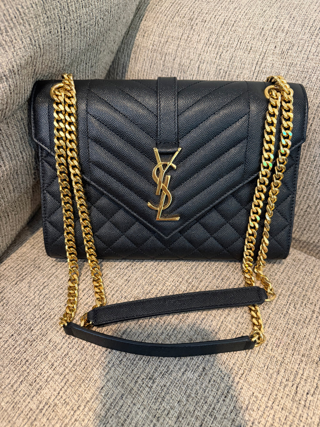 YSL Envelope Medium Black