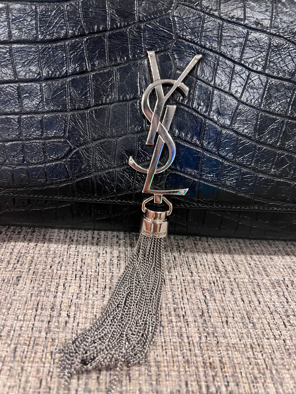 YSL Kate w/ Tassel Croc Medium