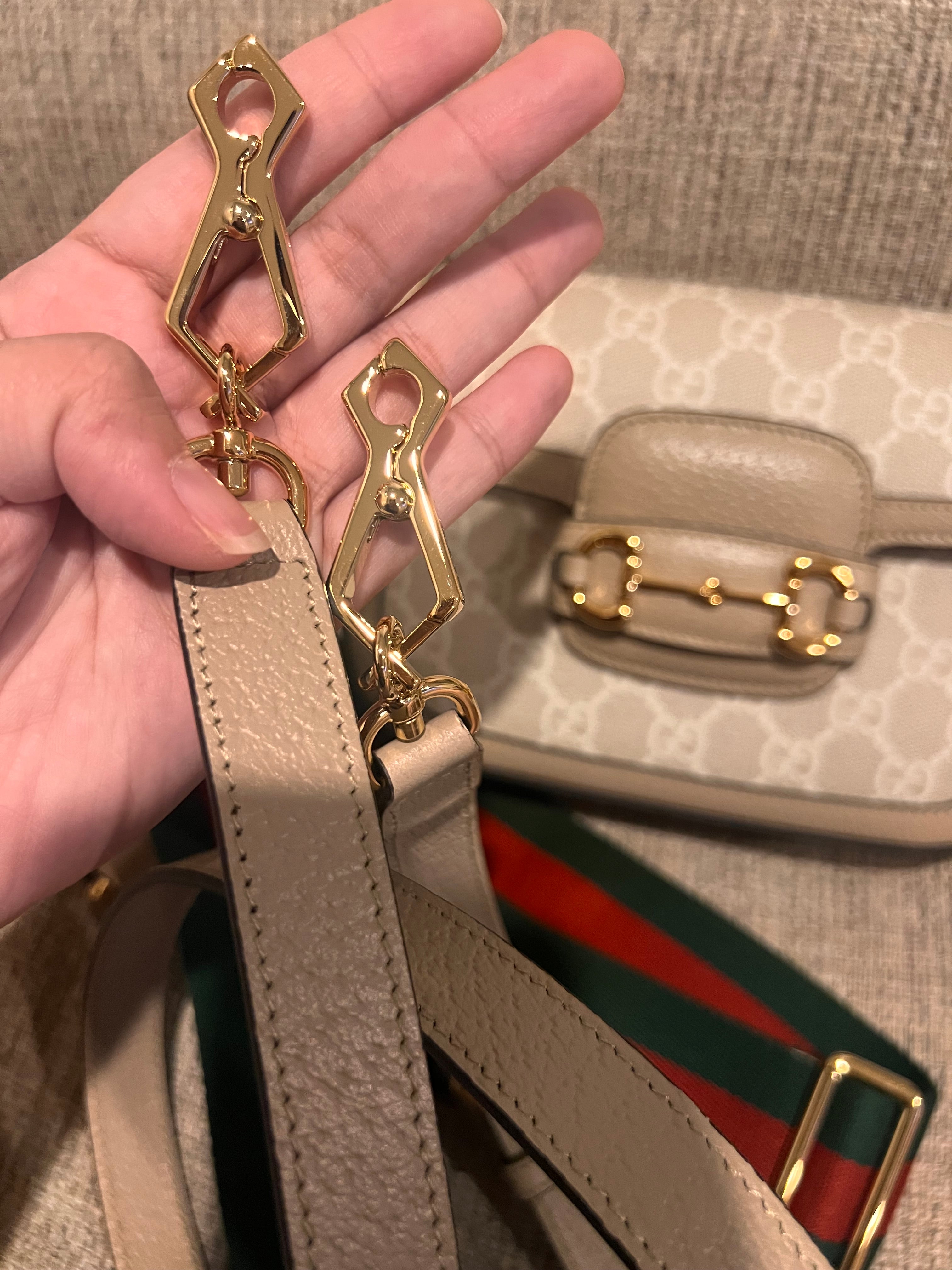 Gucci Horsebit Mini 2-Straps Limited White logo