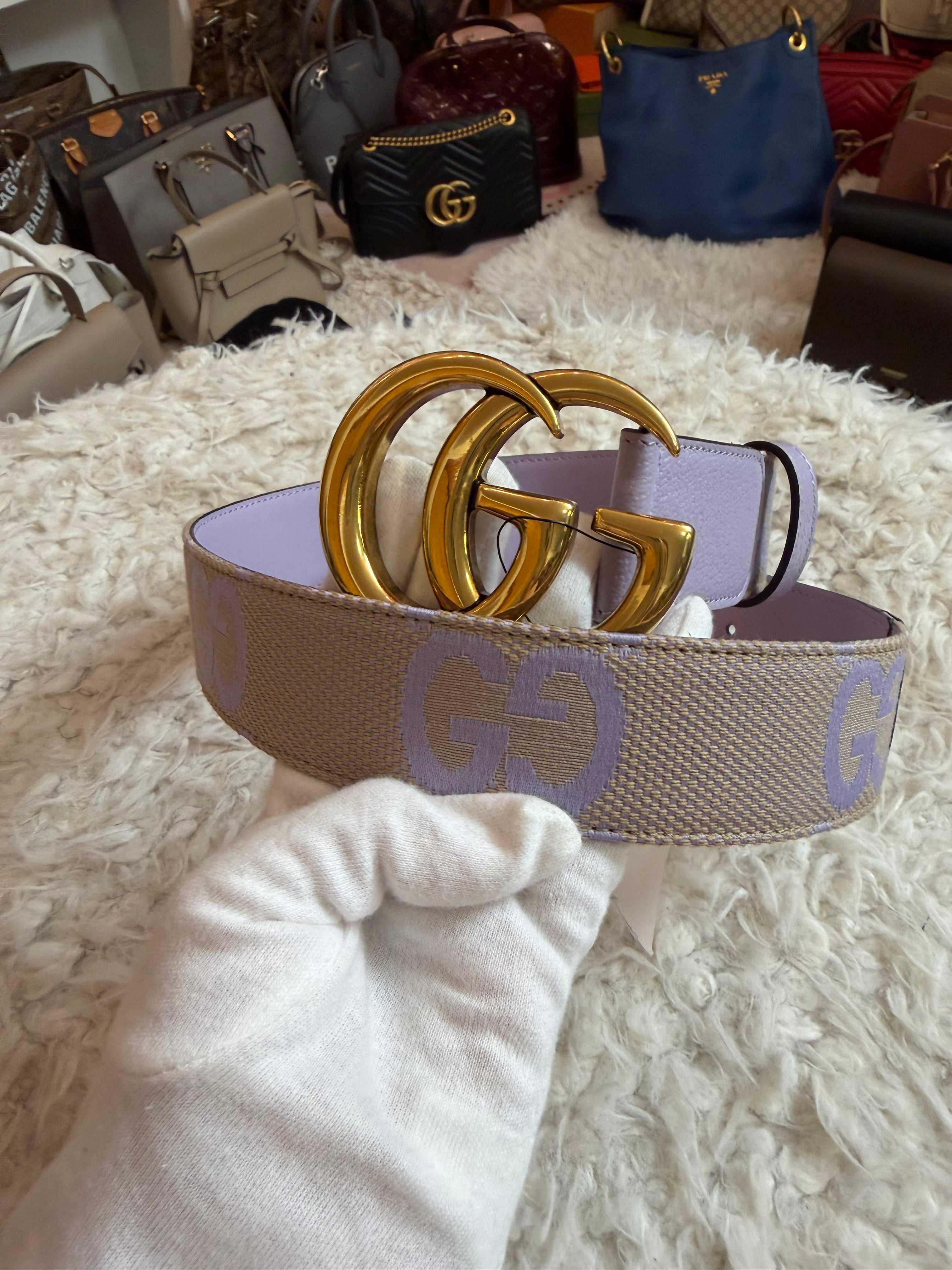Gucci Marmont Belt Jumbo Logo lavender size 75 Bnew