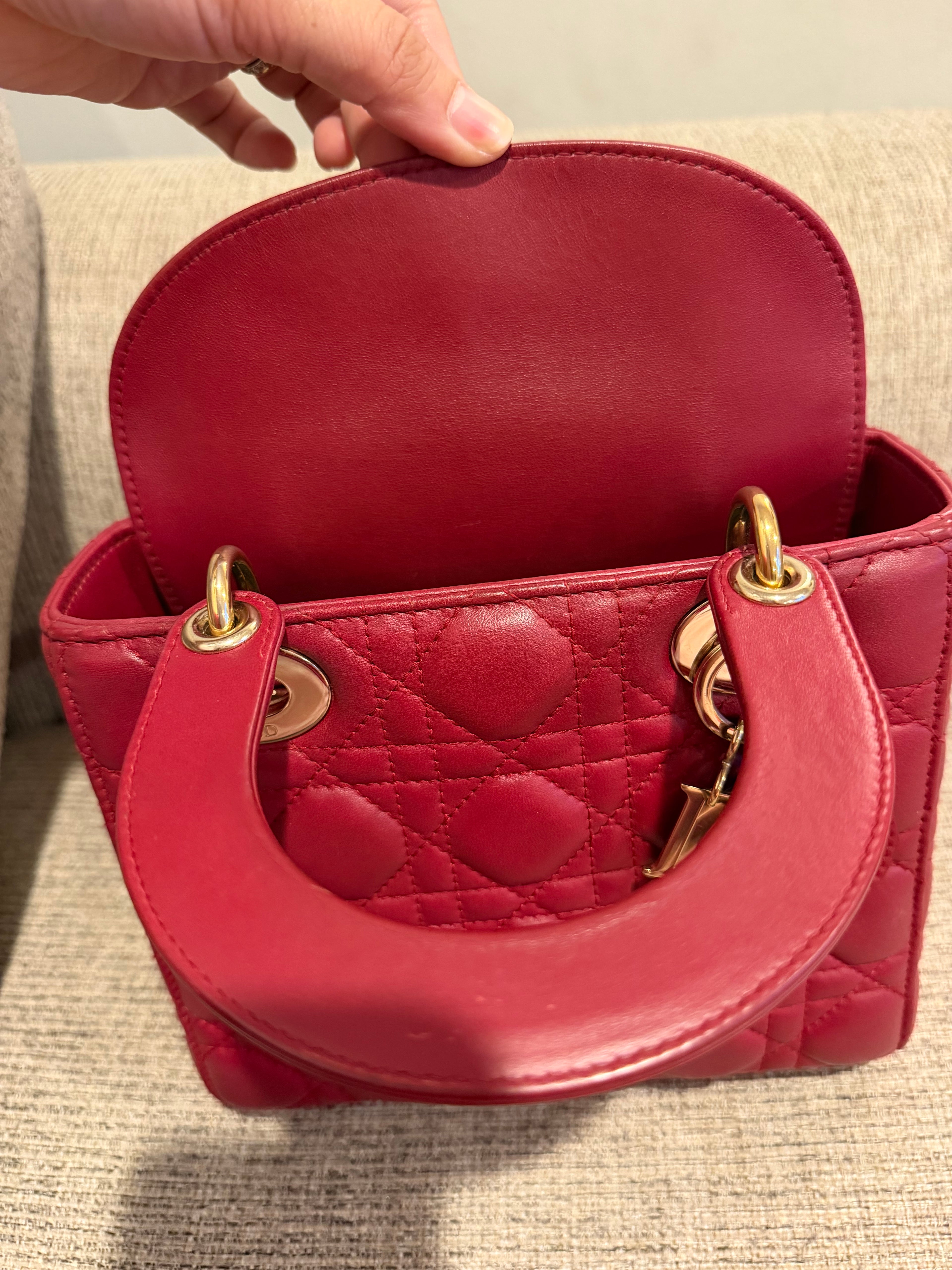 Lady Dior Small Red ABC Strap