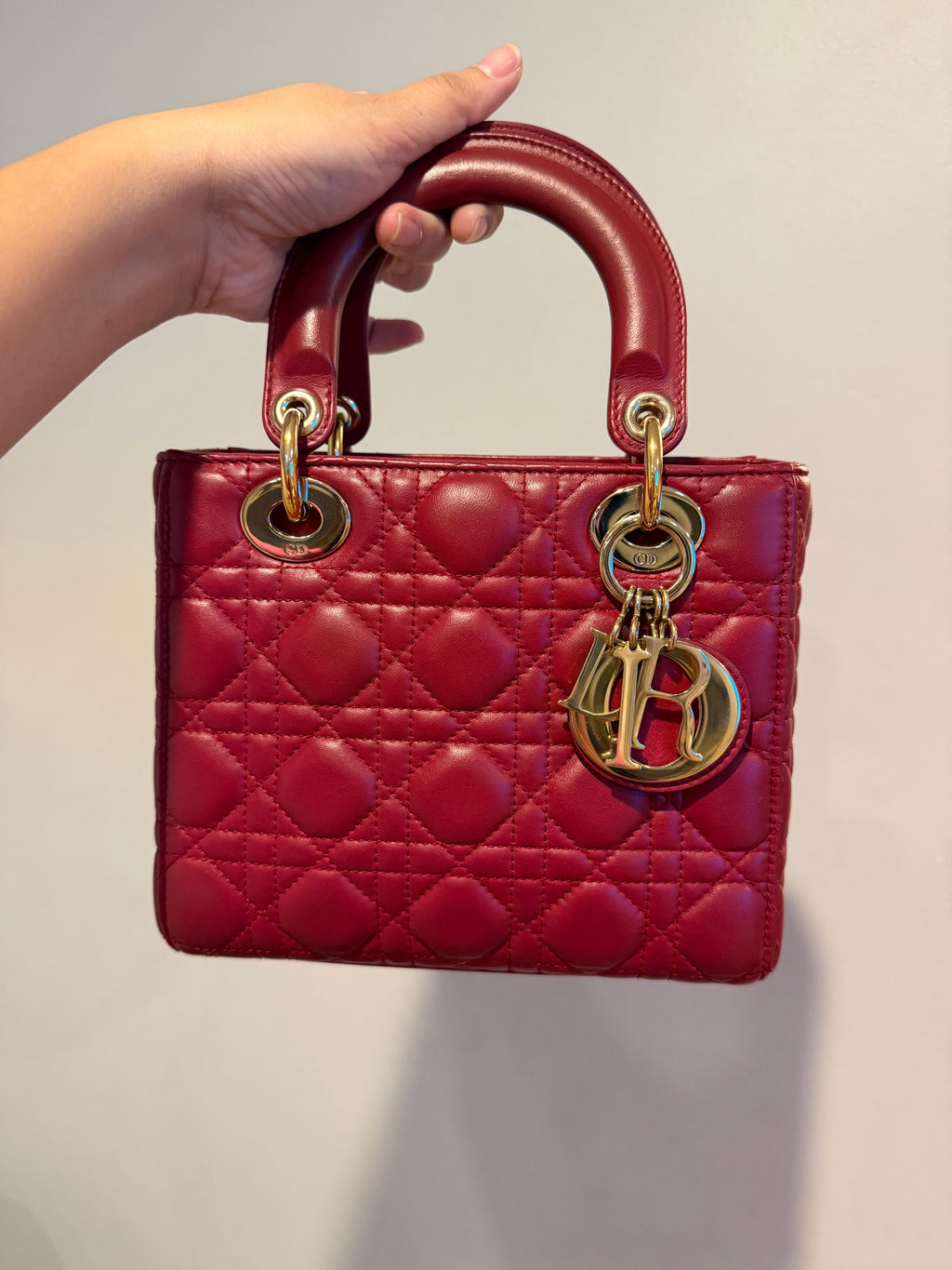 Lady Dior Small Red ABC Strap