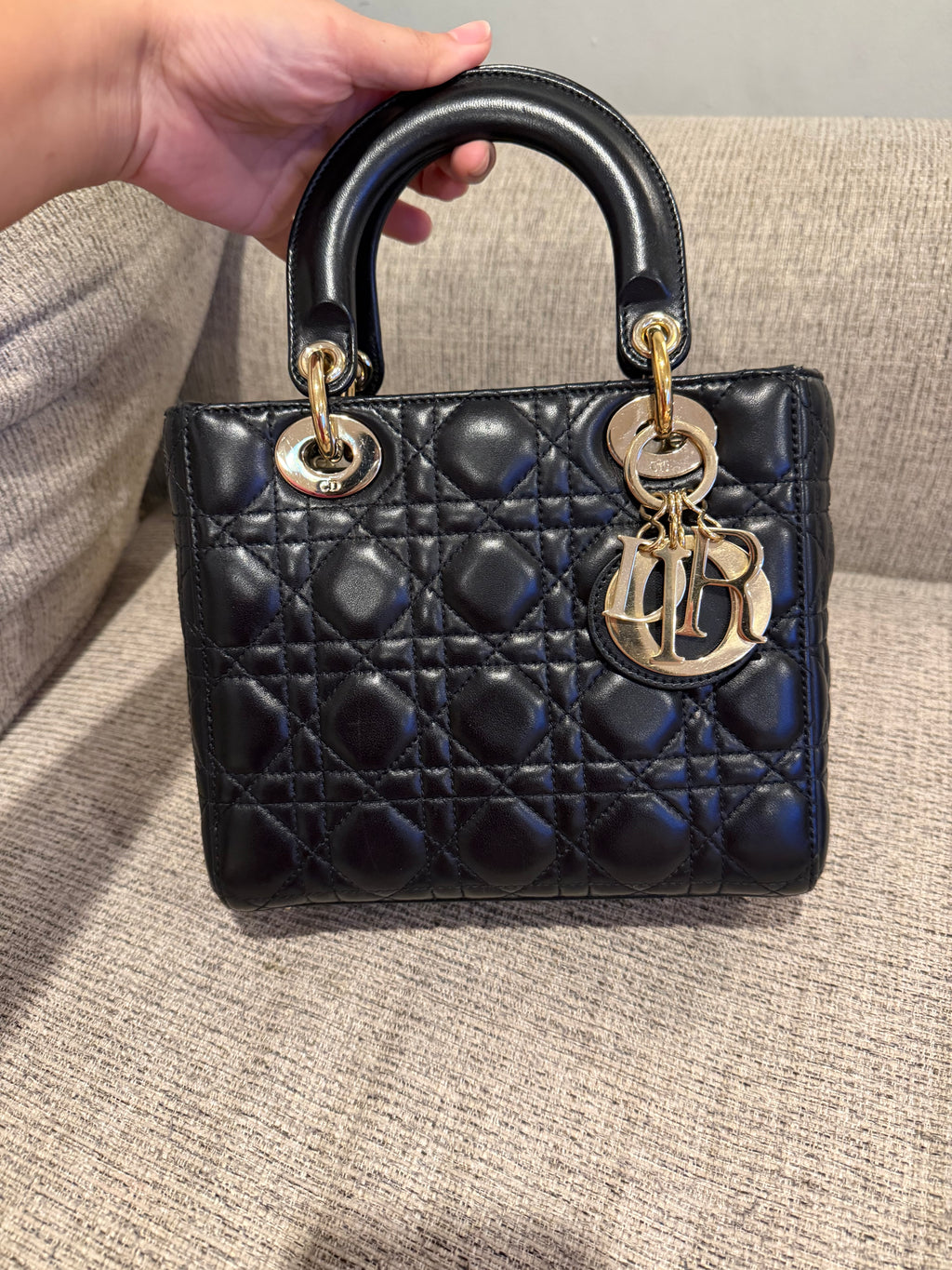 Lady Dior Small Black GHW