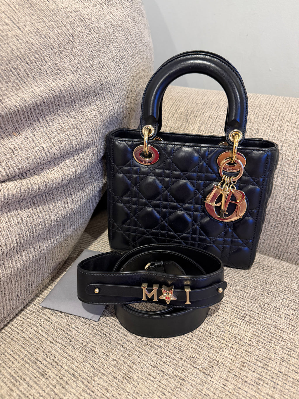 Lady Dior Small Black GHW