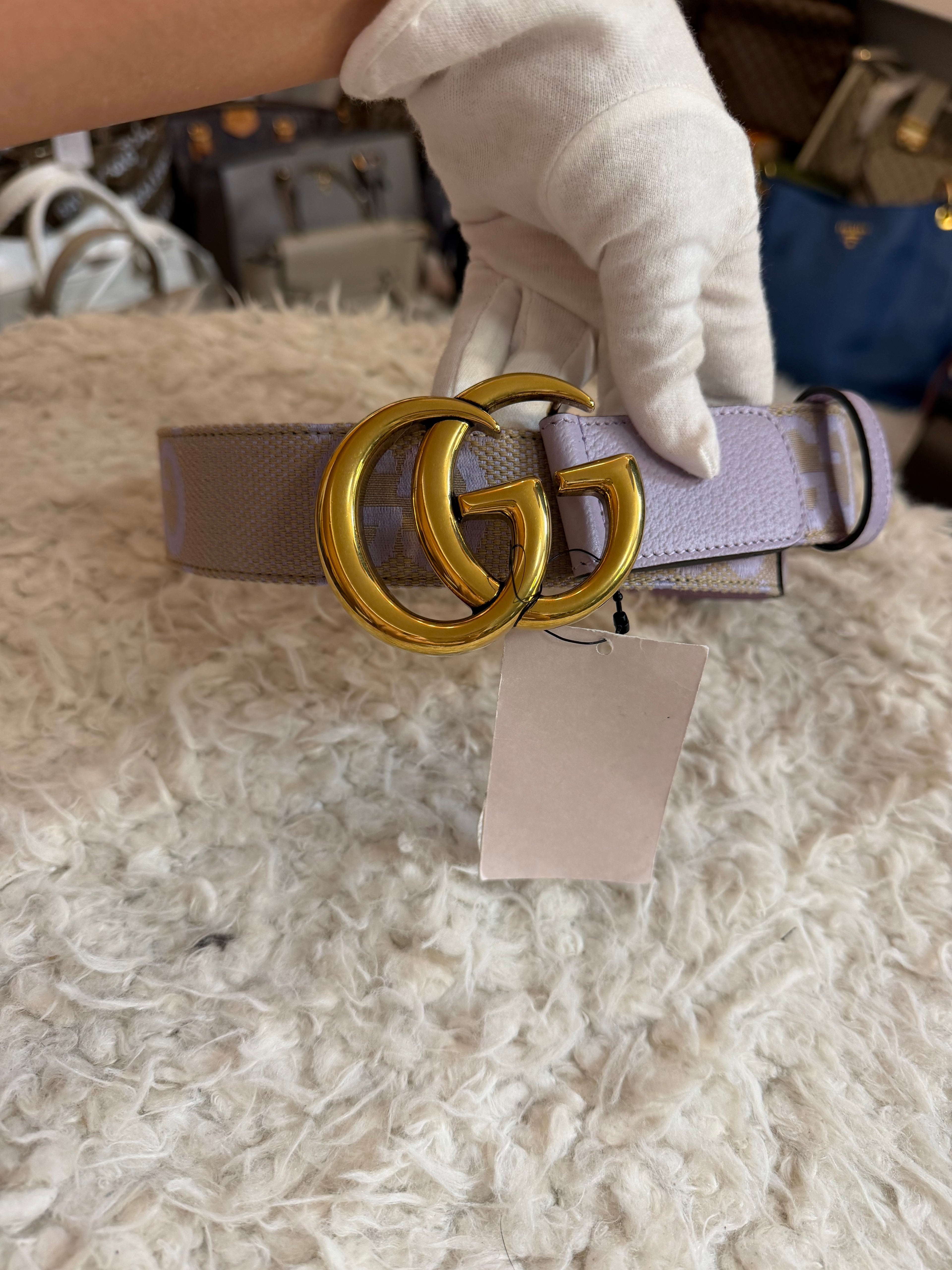 Gucci Marmont Belt Jumbo Logo lavender size 75 Bnew