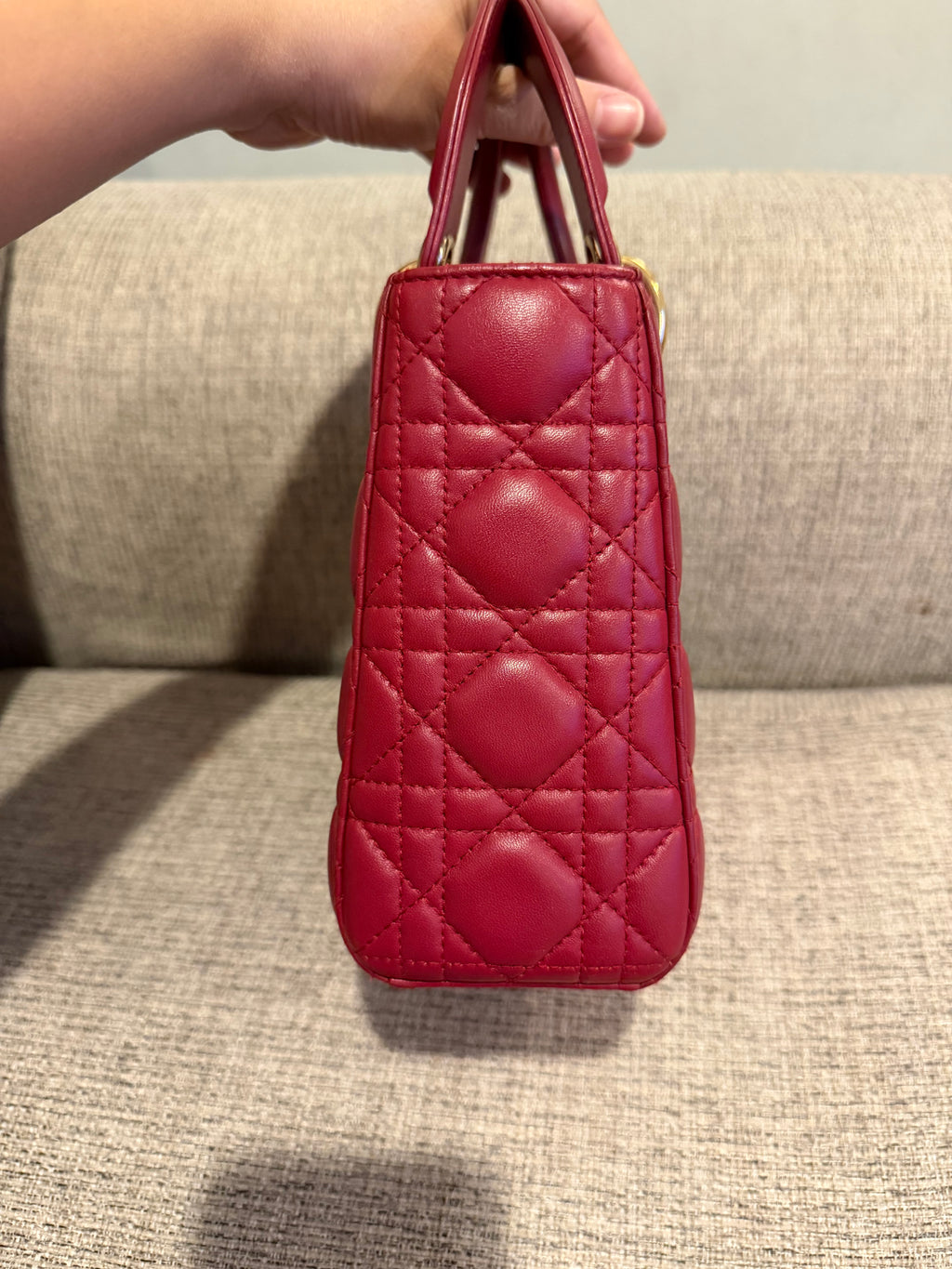 Lady Dior Small Red ABC Strap