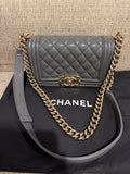 Chanel Leboy Small Grey Champagne Gold HW*Microchipped*