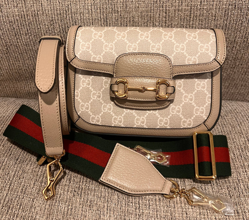 Gucci Horsebit Mini 2-Straps Limited White logo