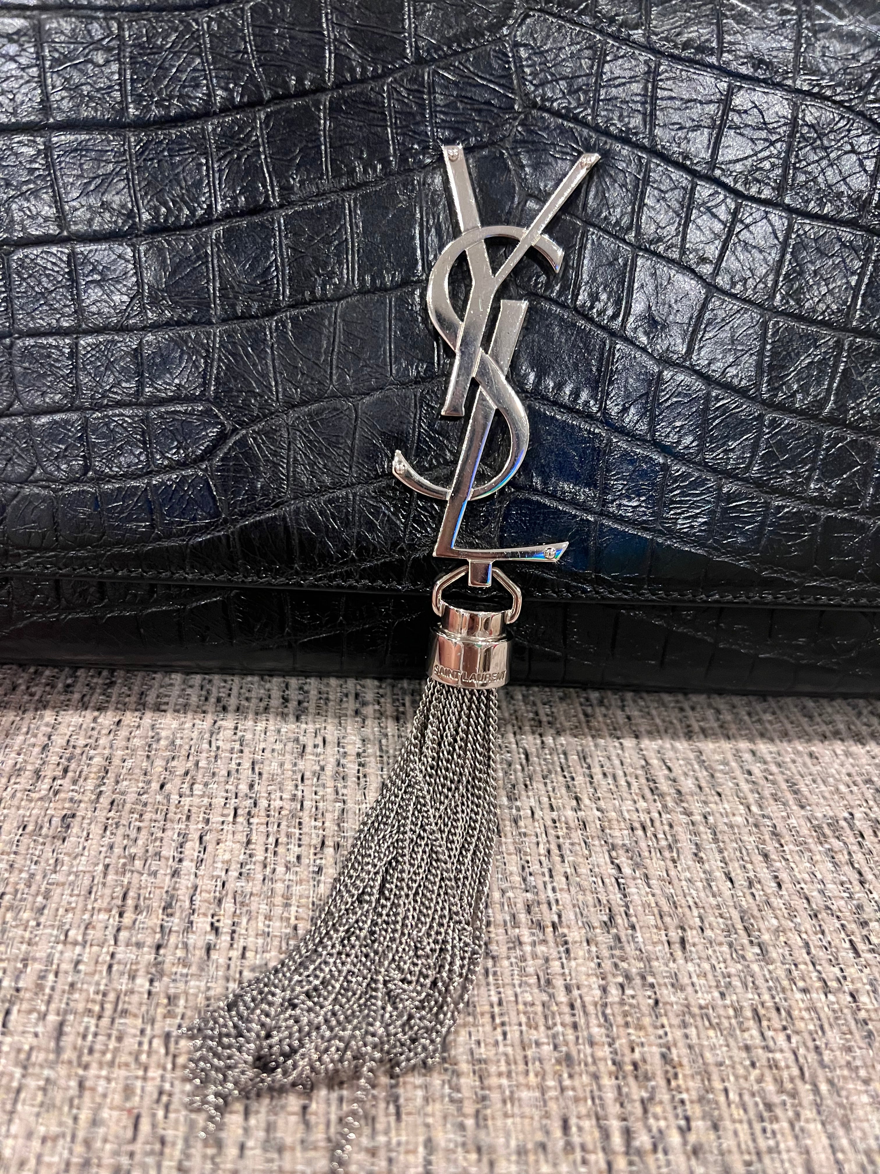 YSL Kate w/ Tassel Croc Medium