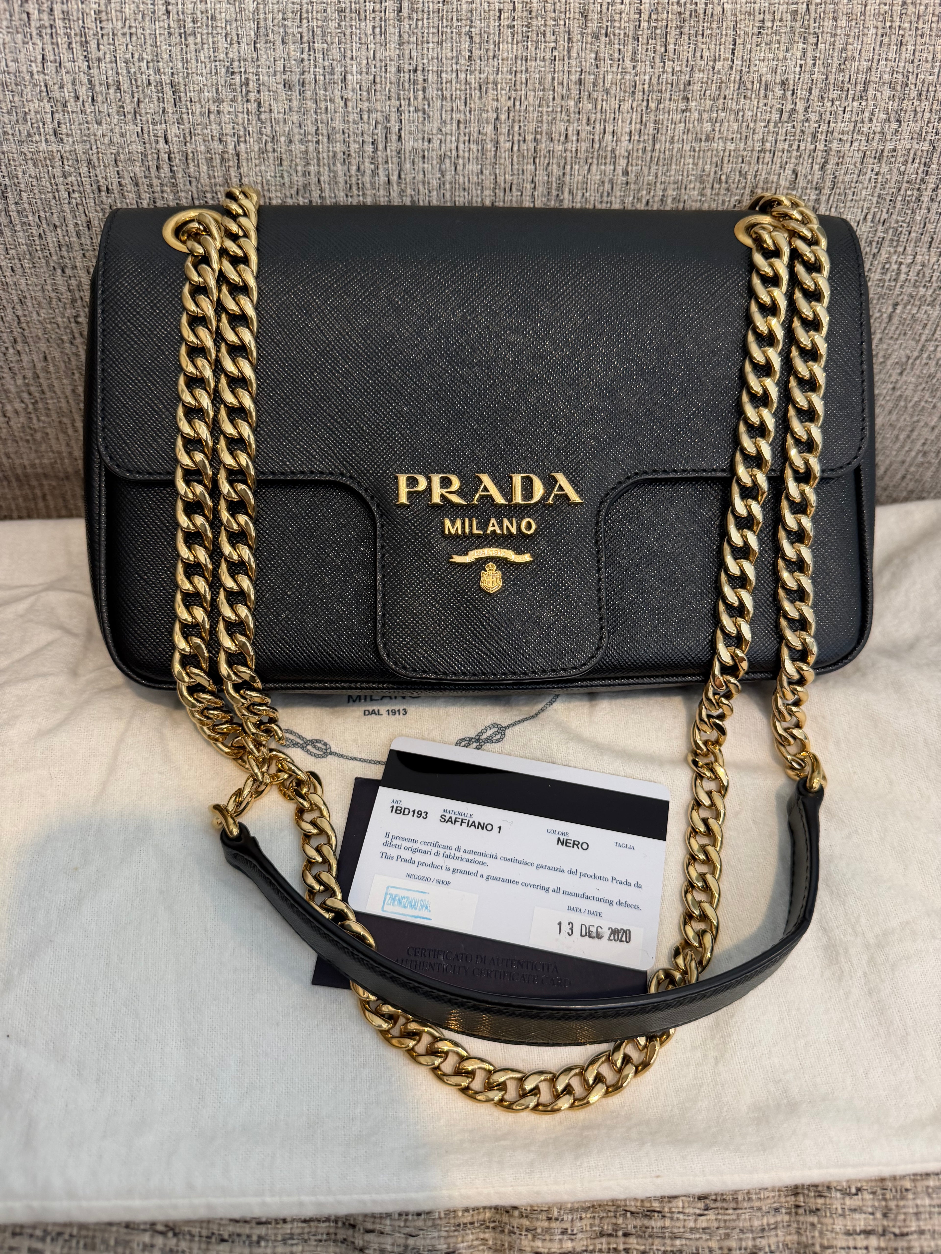 Prada Saffiano Flap Chain Bag