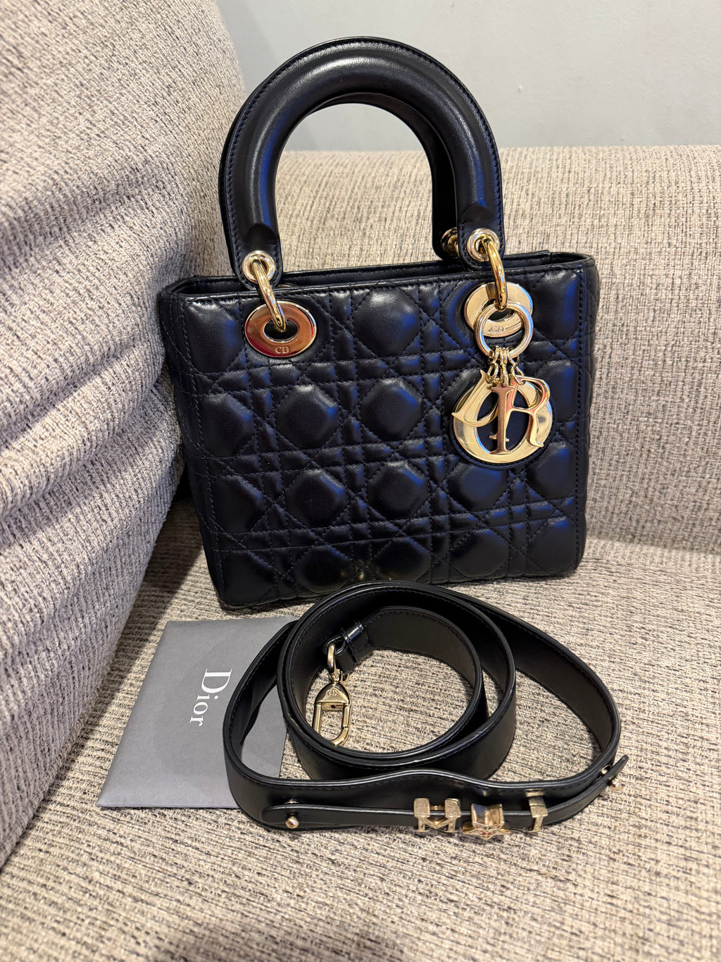 Lady Dior Small Black GHW