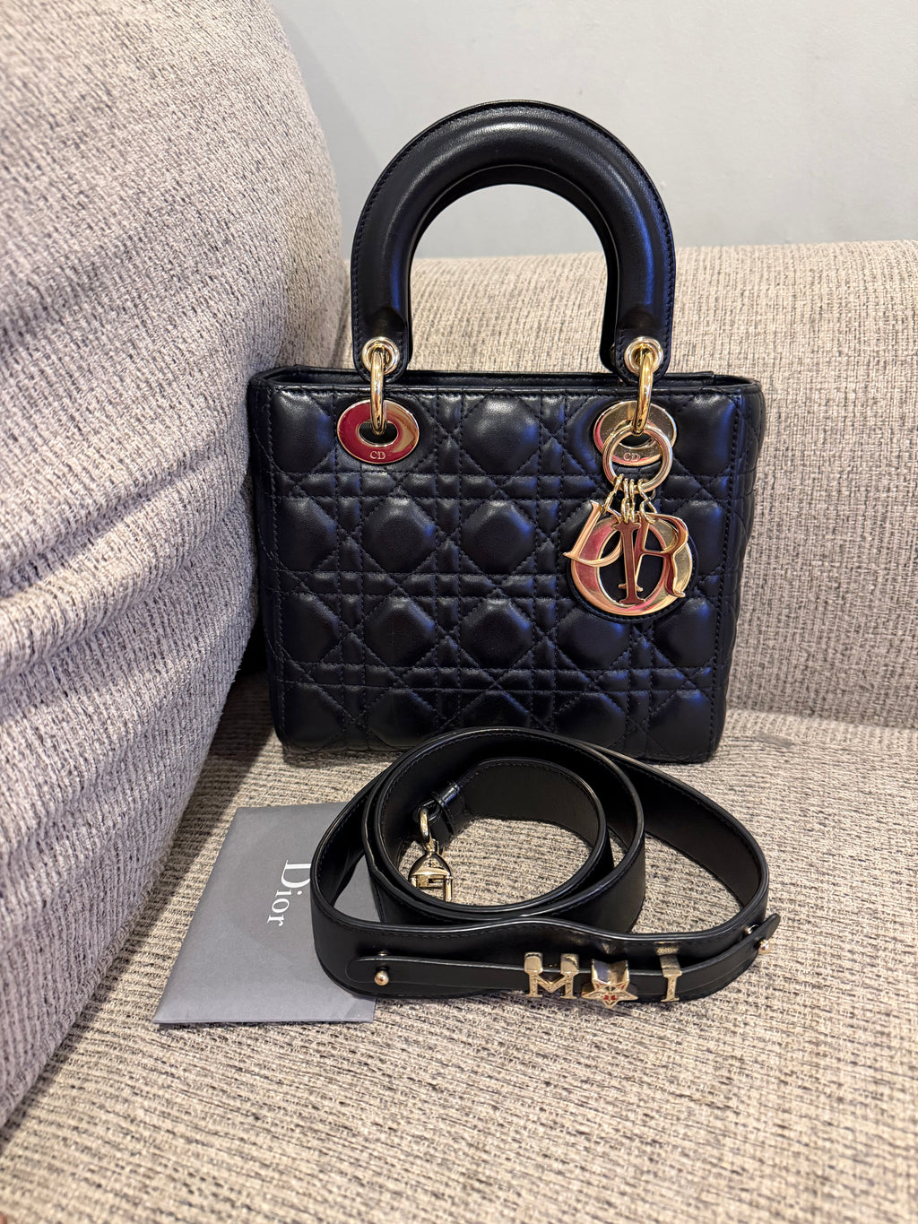 Lady Dior Small Black GHW