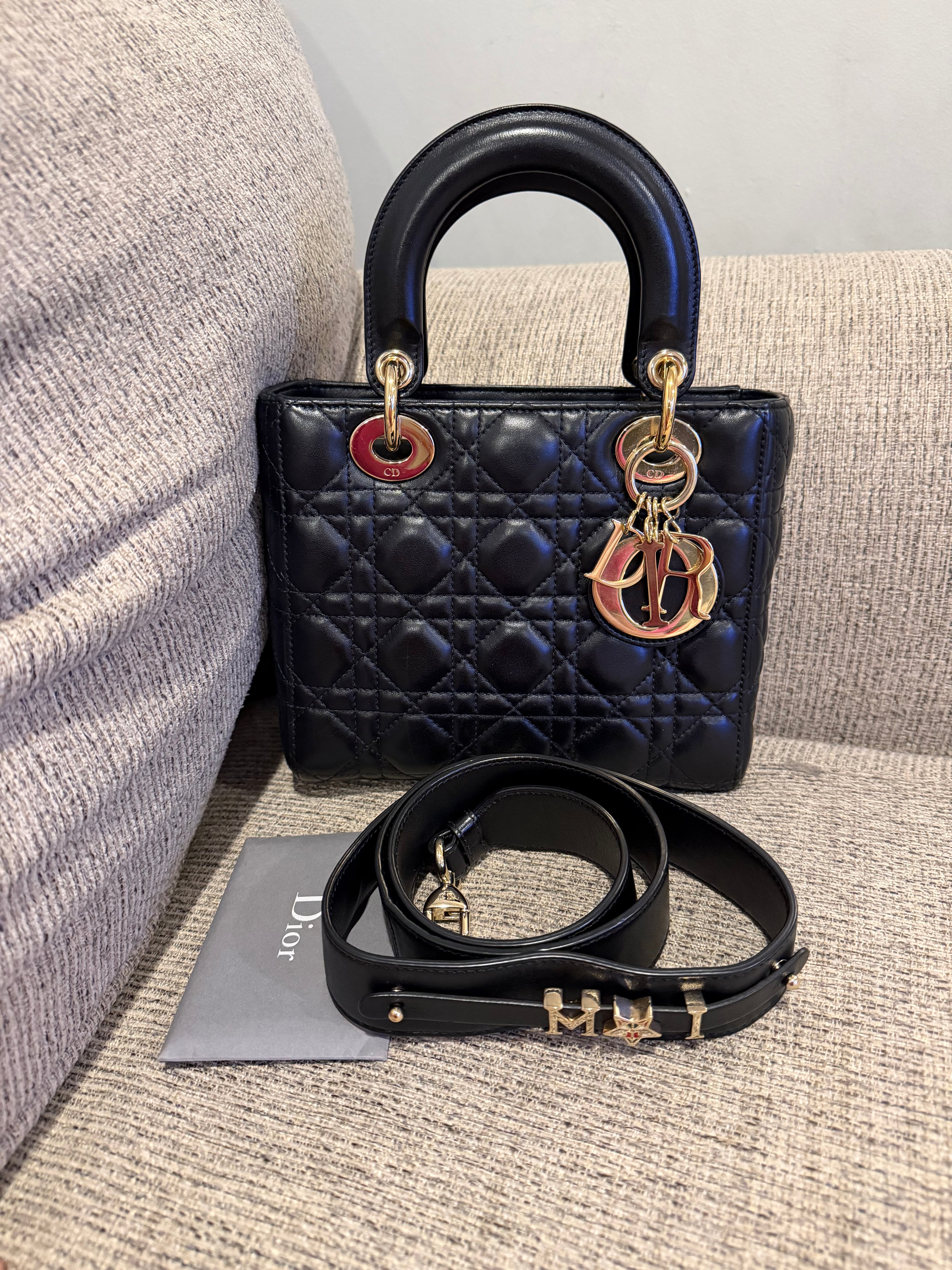 Lady Dior Small Black GHW