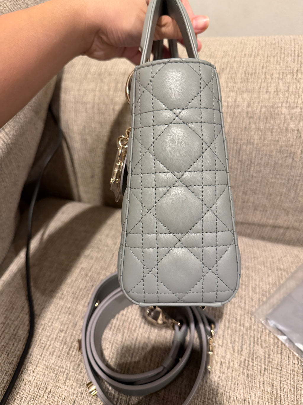Lady Dior Small Grey ABC