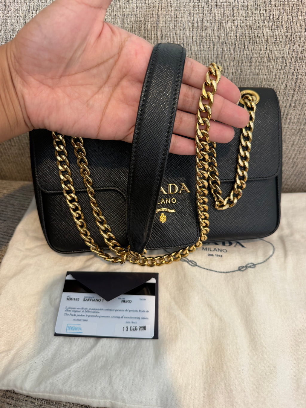 Prada Saffiano Flap Chain Bag