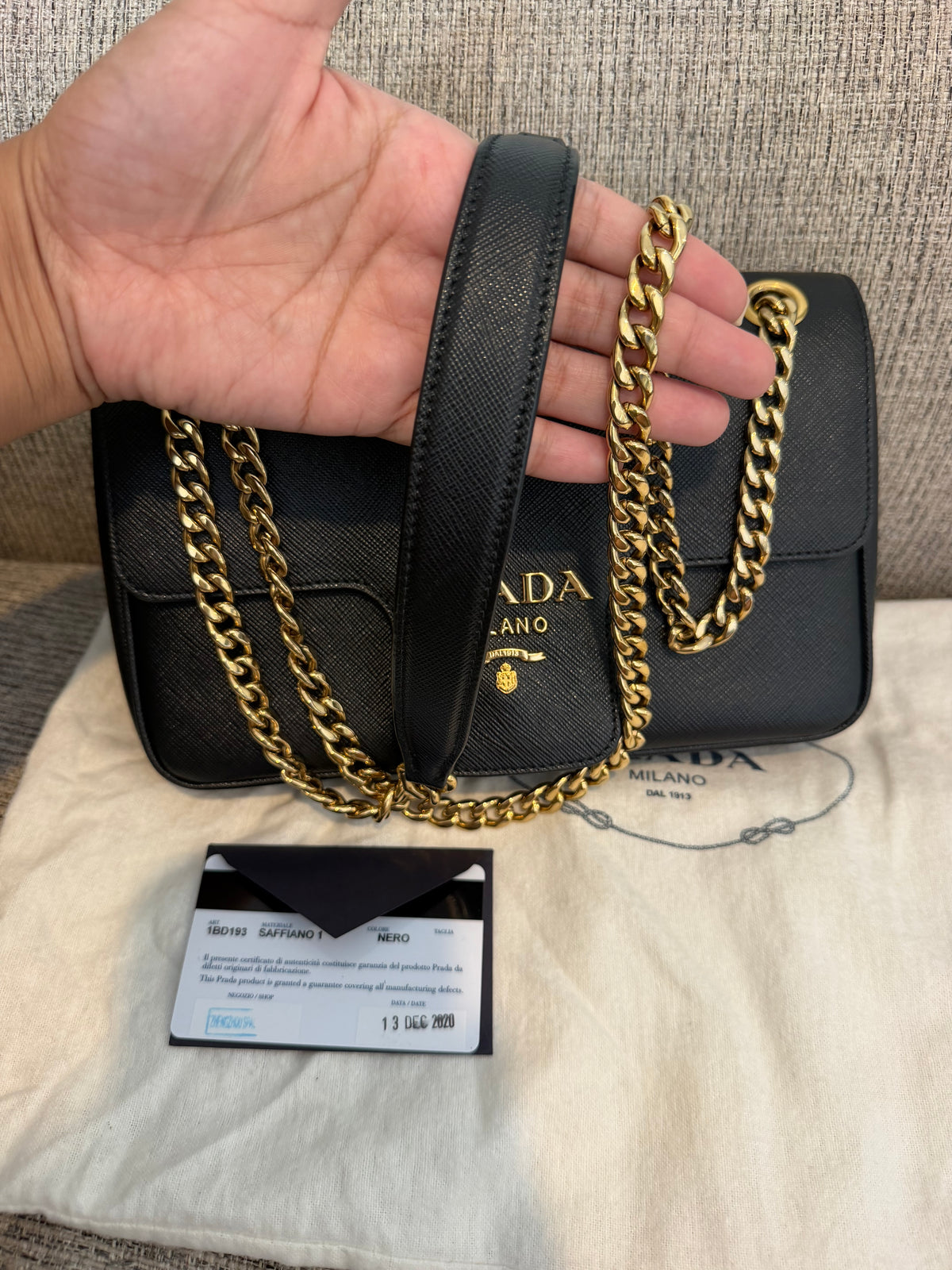 Prada Saffiano Flap Chain Bag