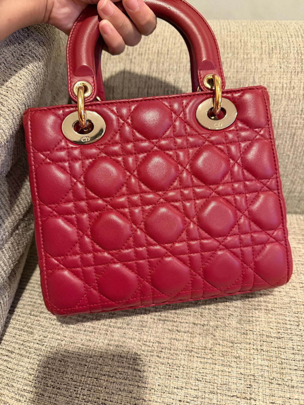 Lady Dior Small Red ABC Strap