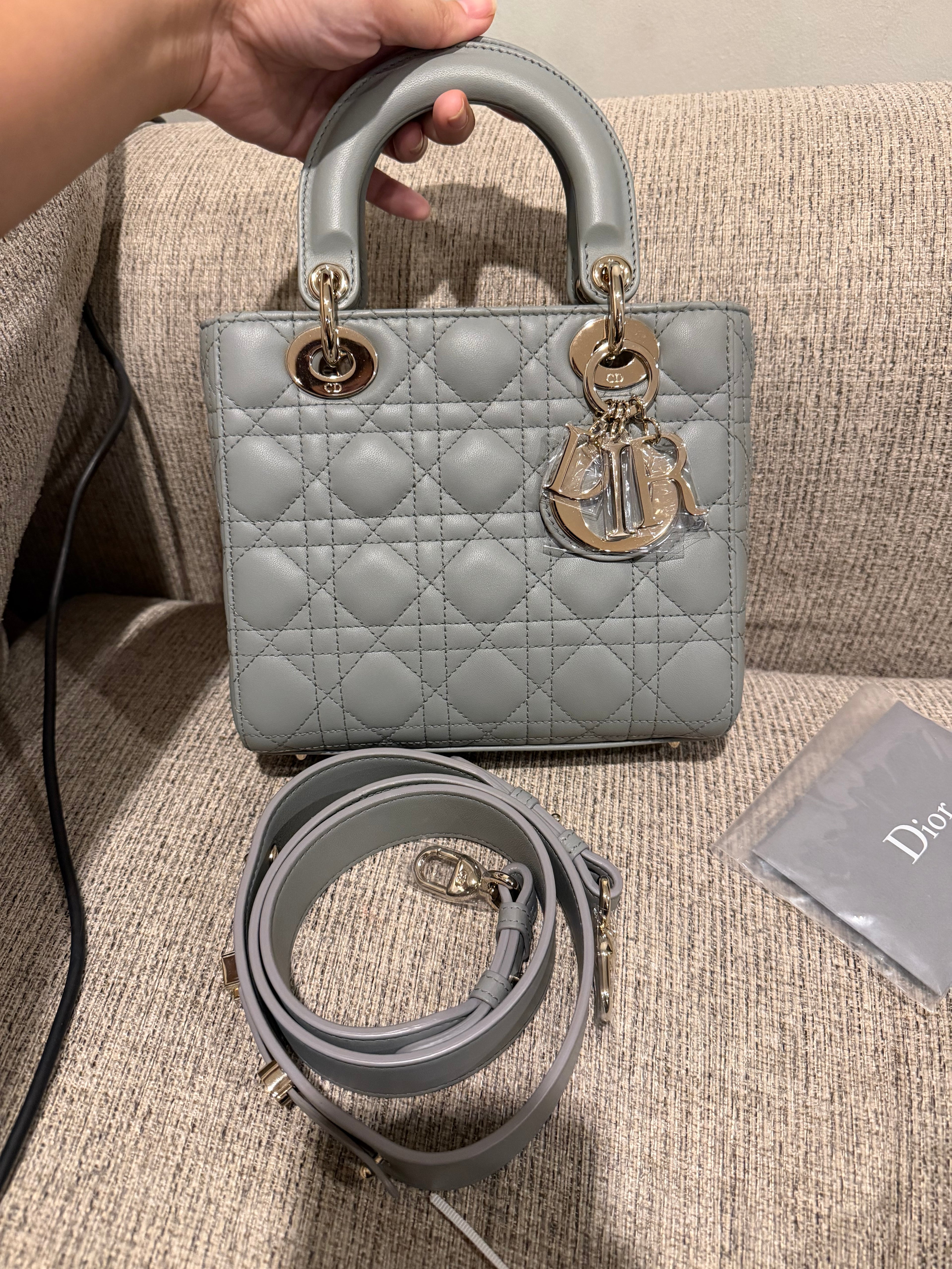 Lady Dior Small Grey ABC