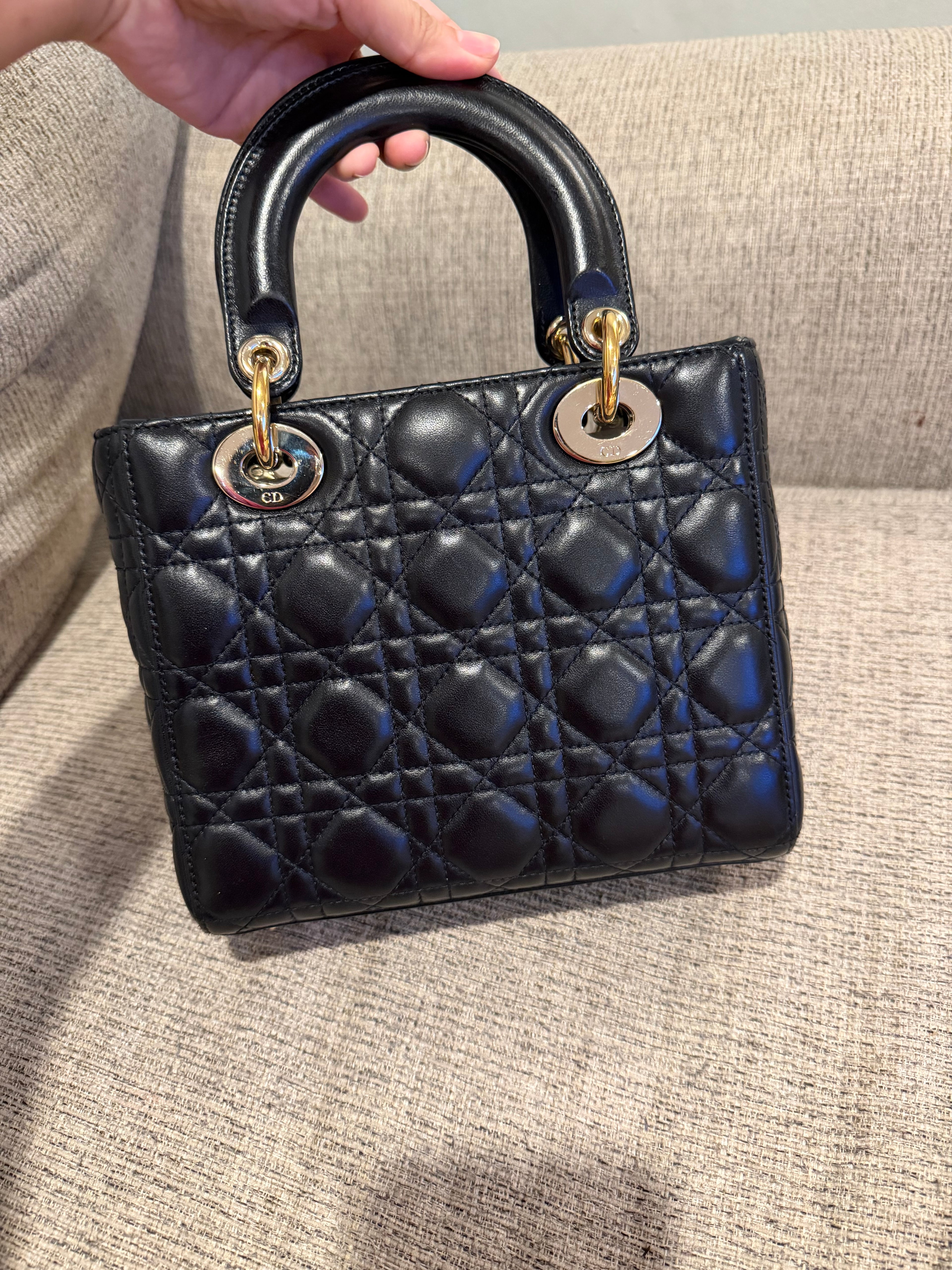 Lady Dior Small Black GHW